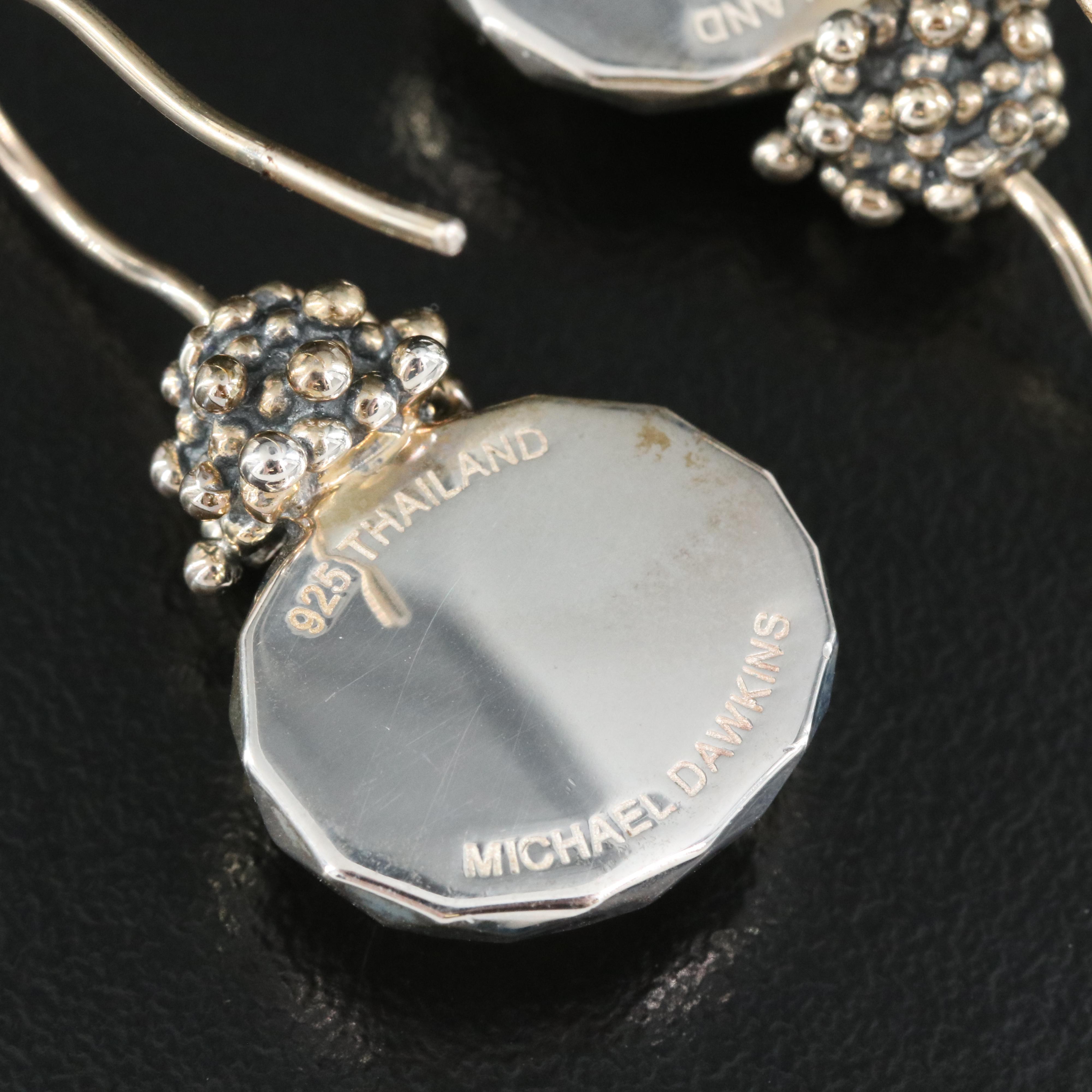 Michael Dawkins Sterling Quartz Doublet Earrings