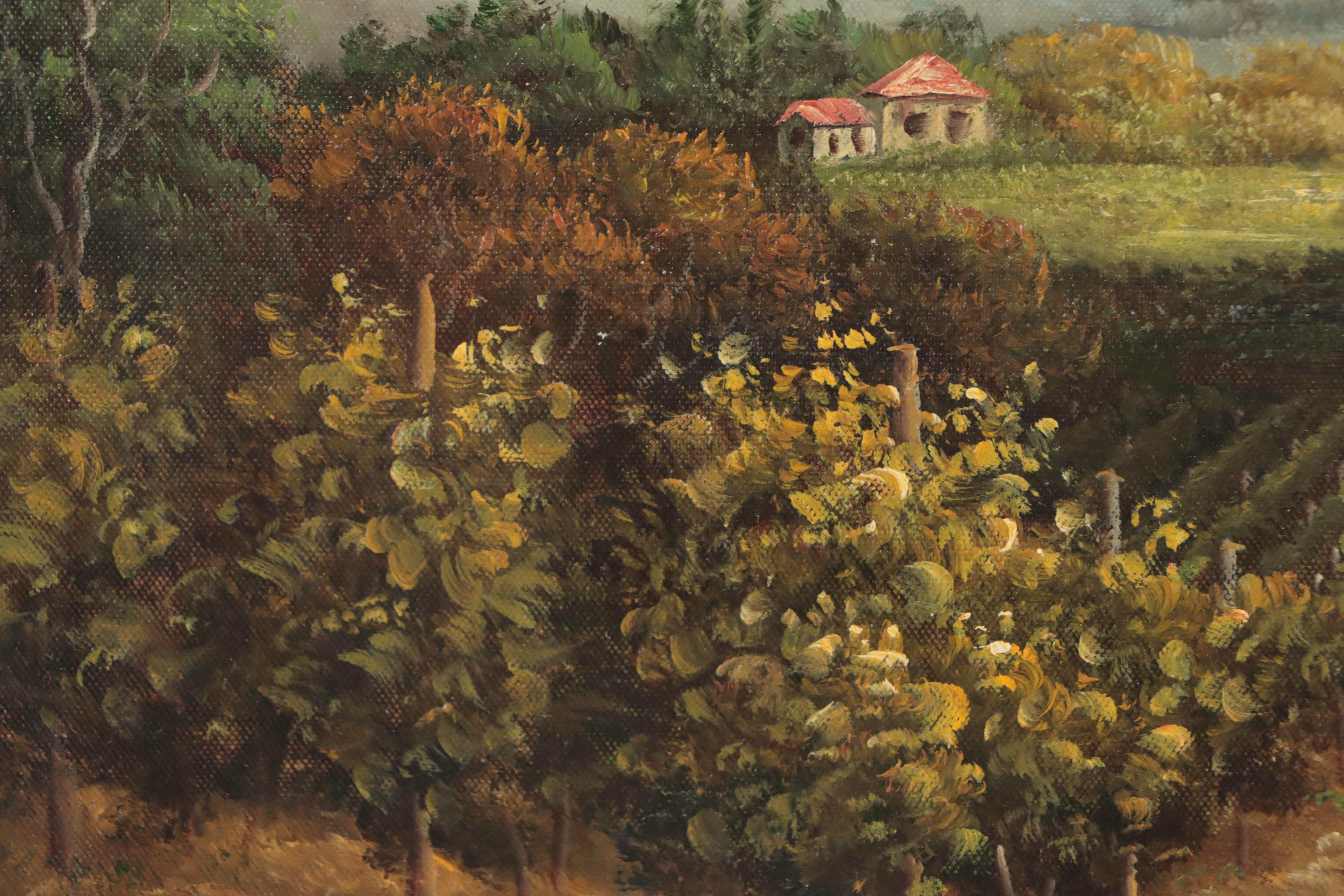 Italian Oil Painting "Vigneto Toscano," 2004