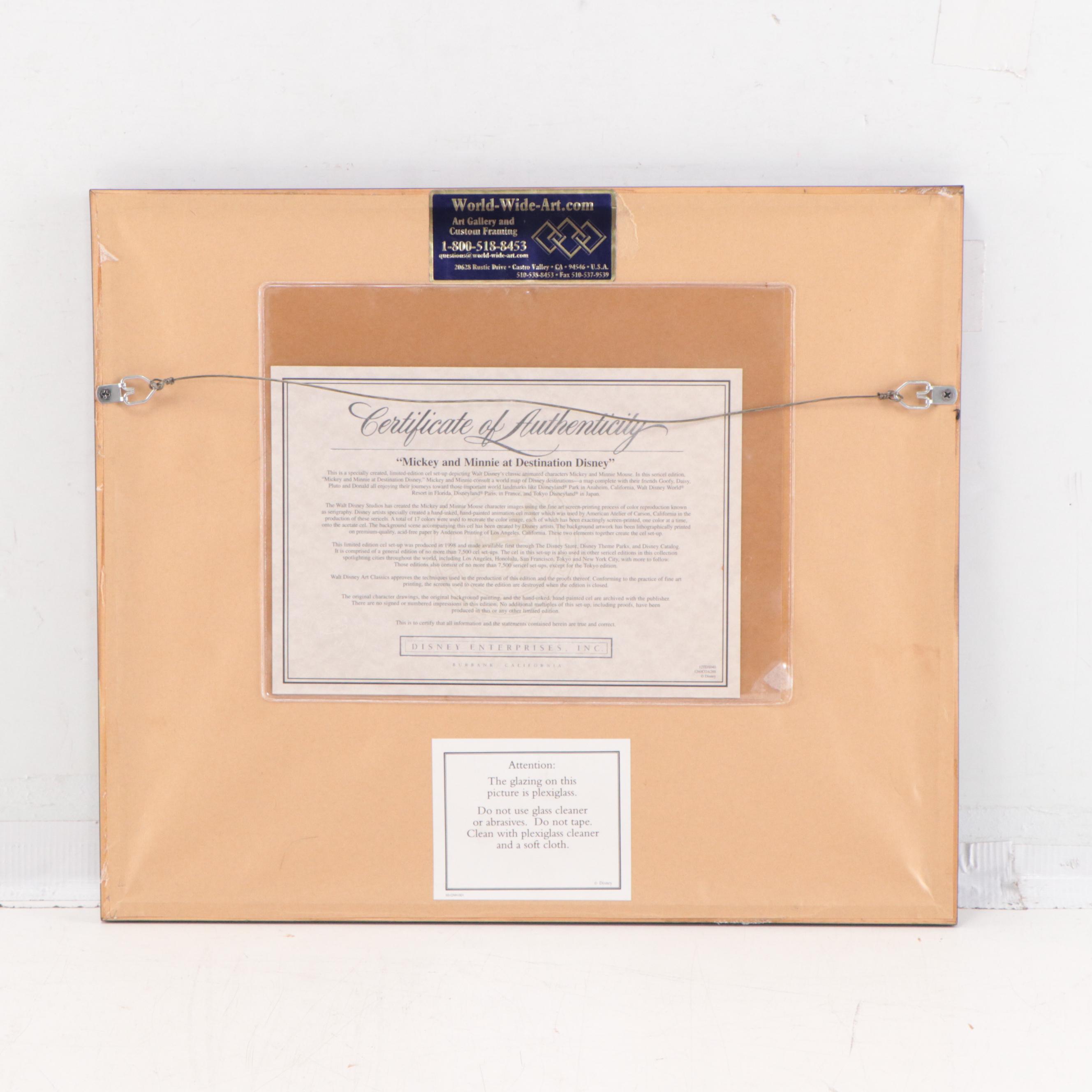 Disney Sericel "Mickey and Minnie at Destination Disney," 1998