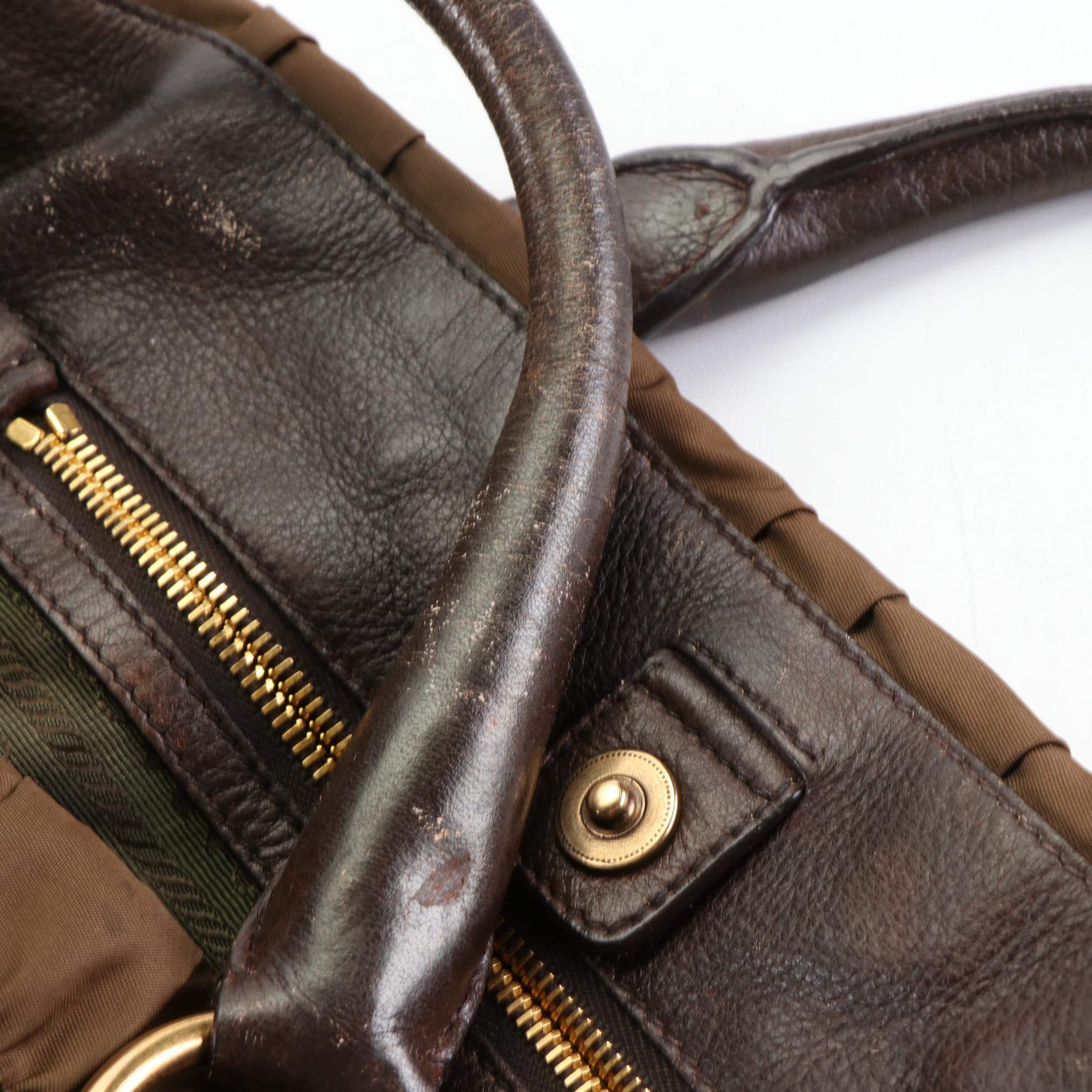 Prada Gaufre Tote in Brown Tessuto Nylon and Leather