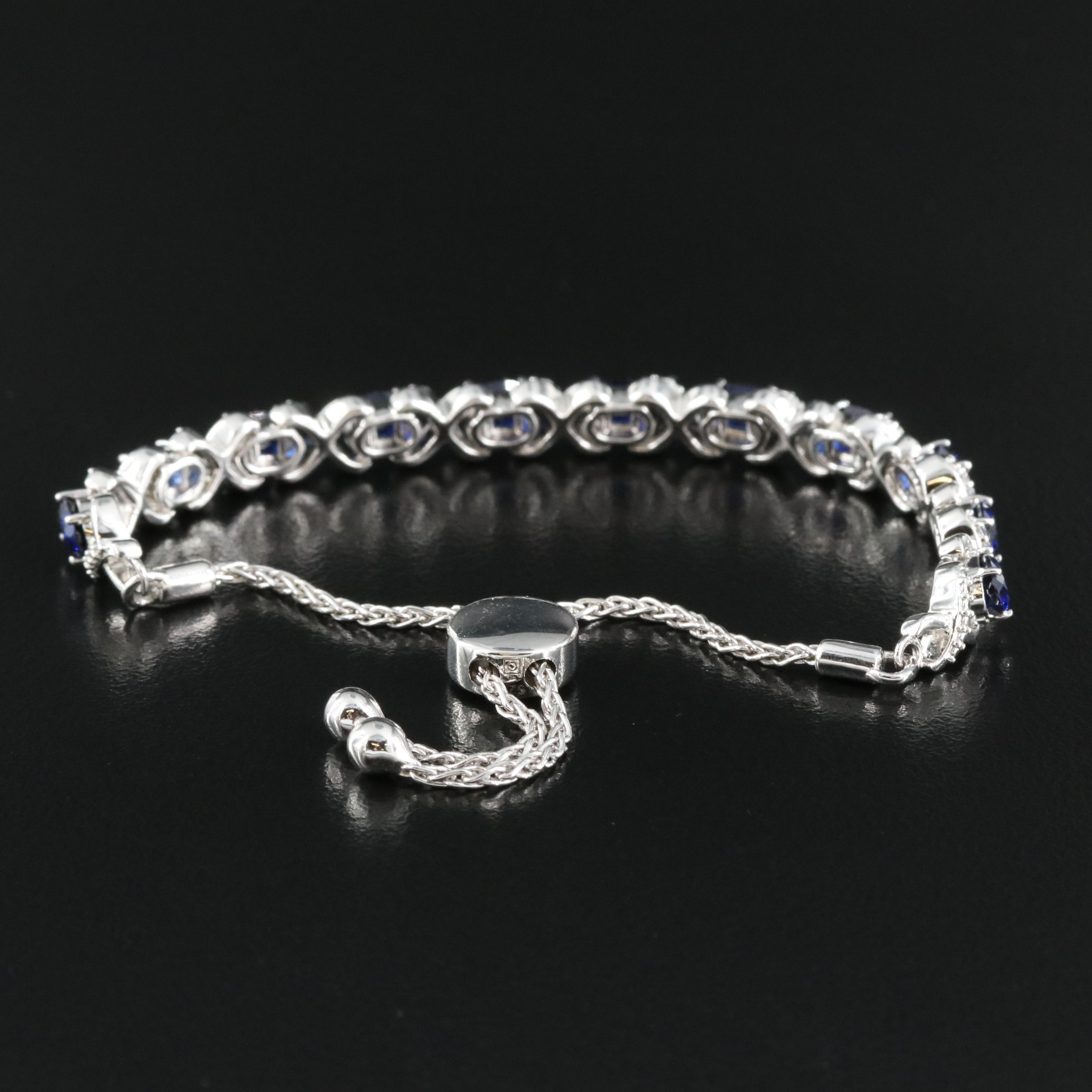Sterling Sapphire "X O" Bolo Bracelet
