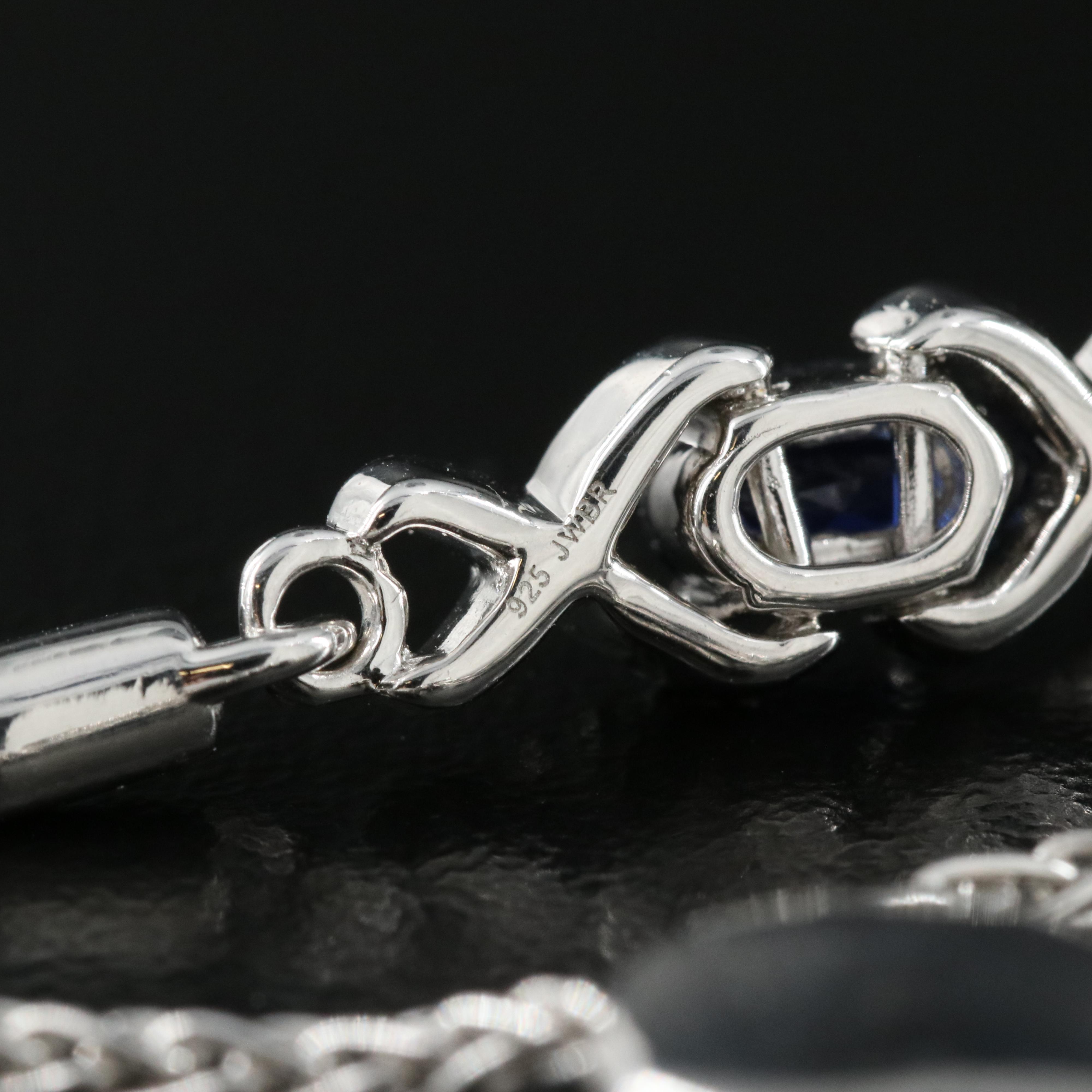 Sterling Sapphire "X O" Bolo Bracelet