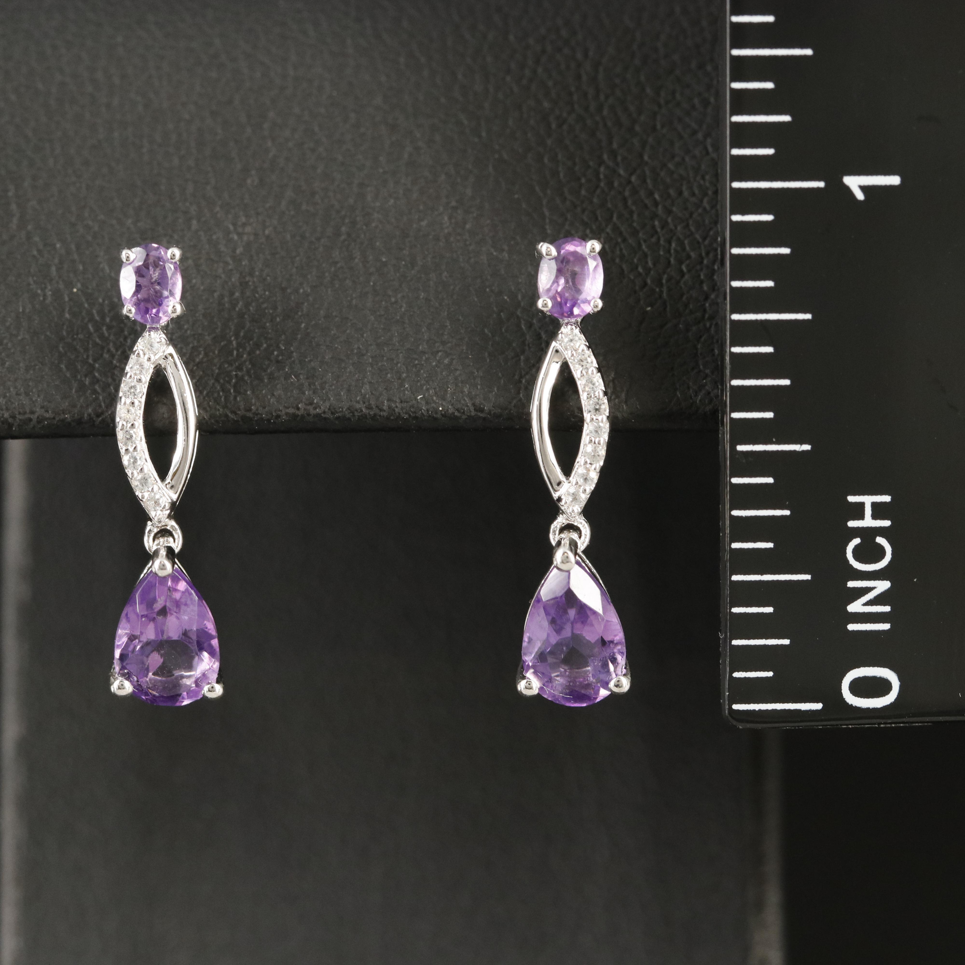 Sterling Amethyst and Sapphire Earrings