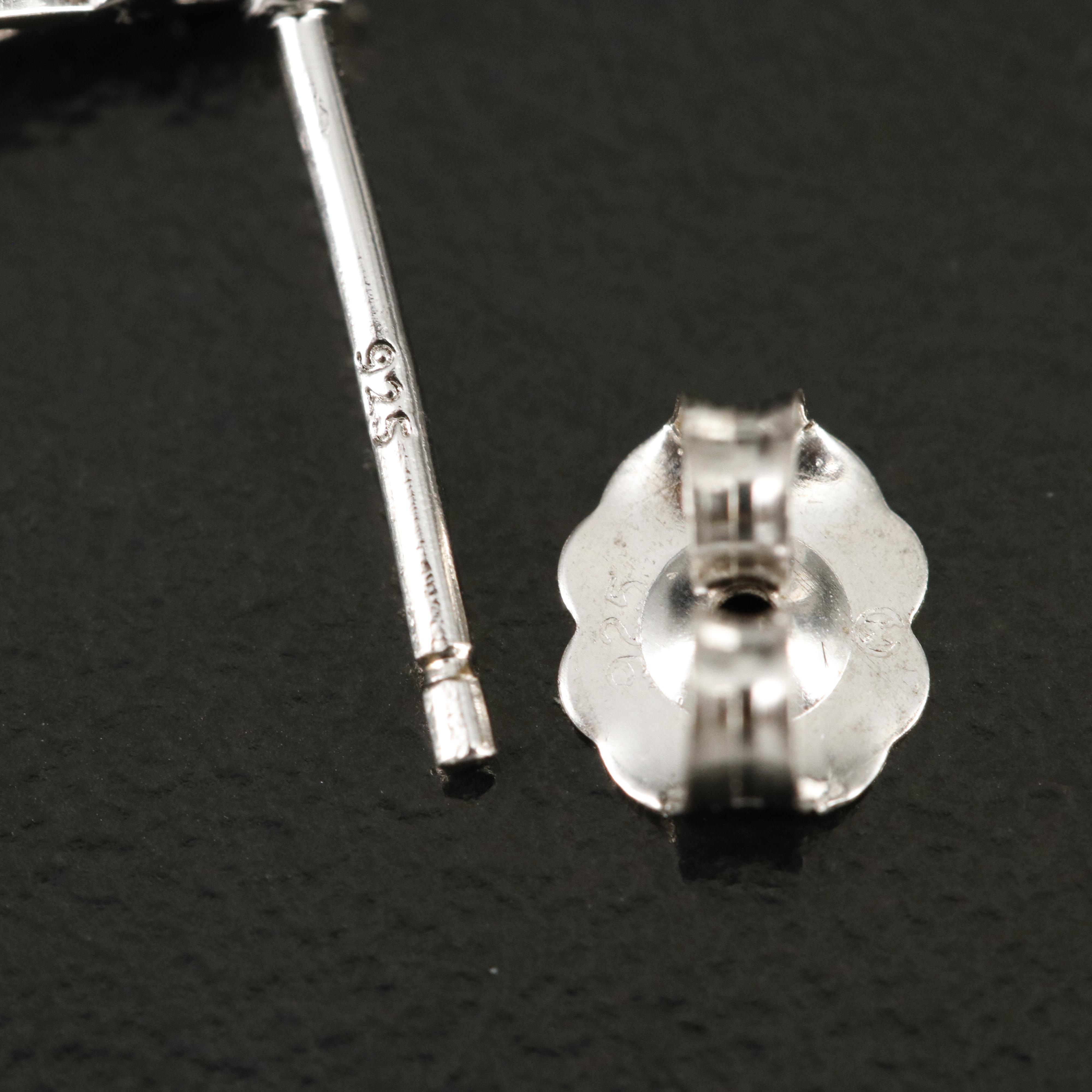 Sterling Amethyst and Sapphire Earrings