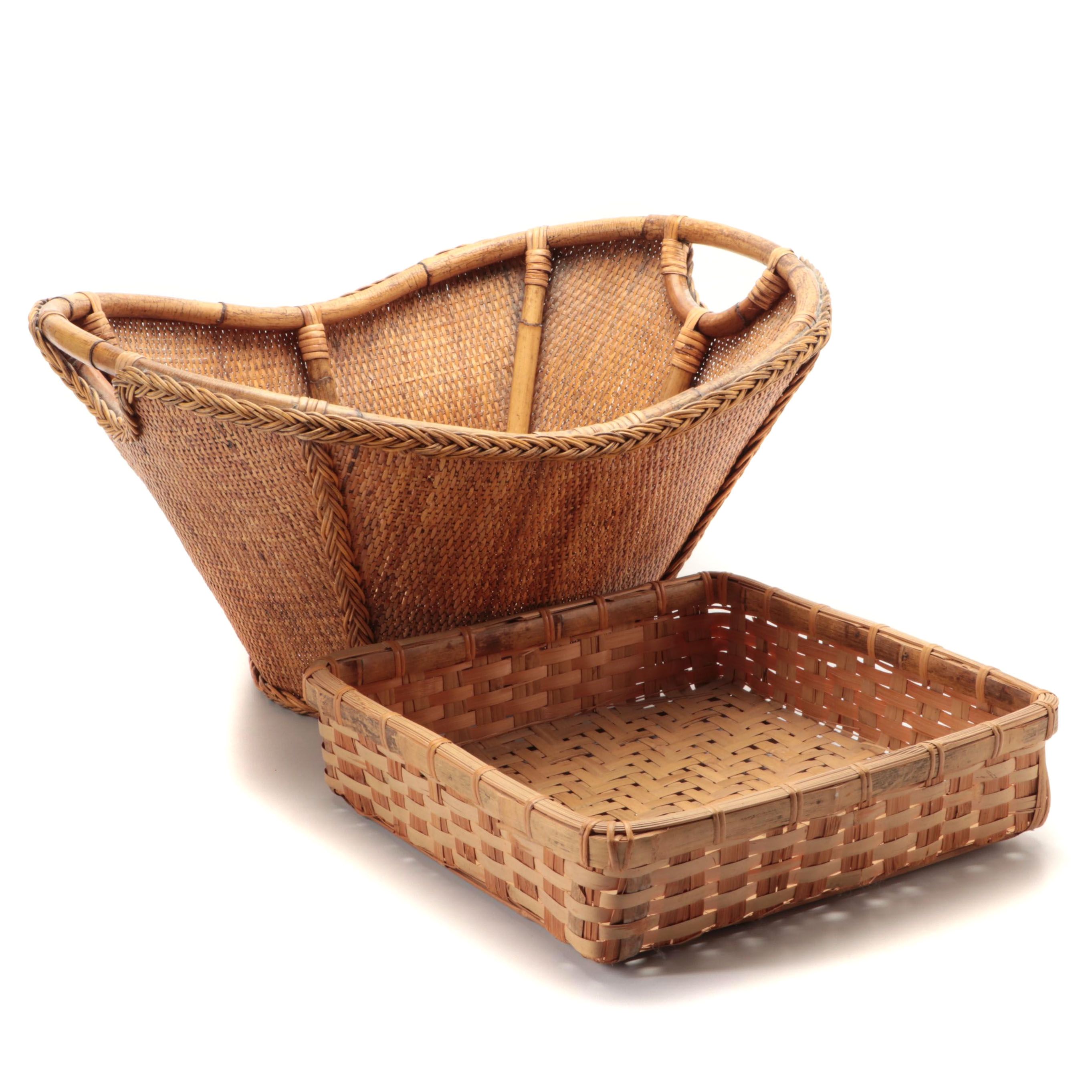 Bamboo Woven Chinese Basket with Other Rattan and Split Reed Basket