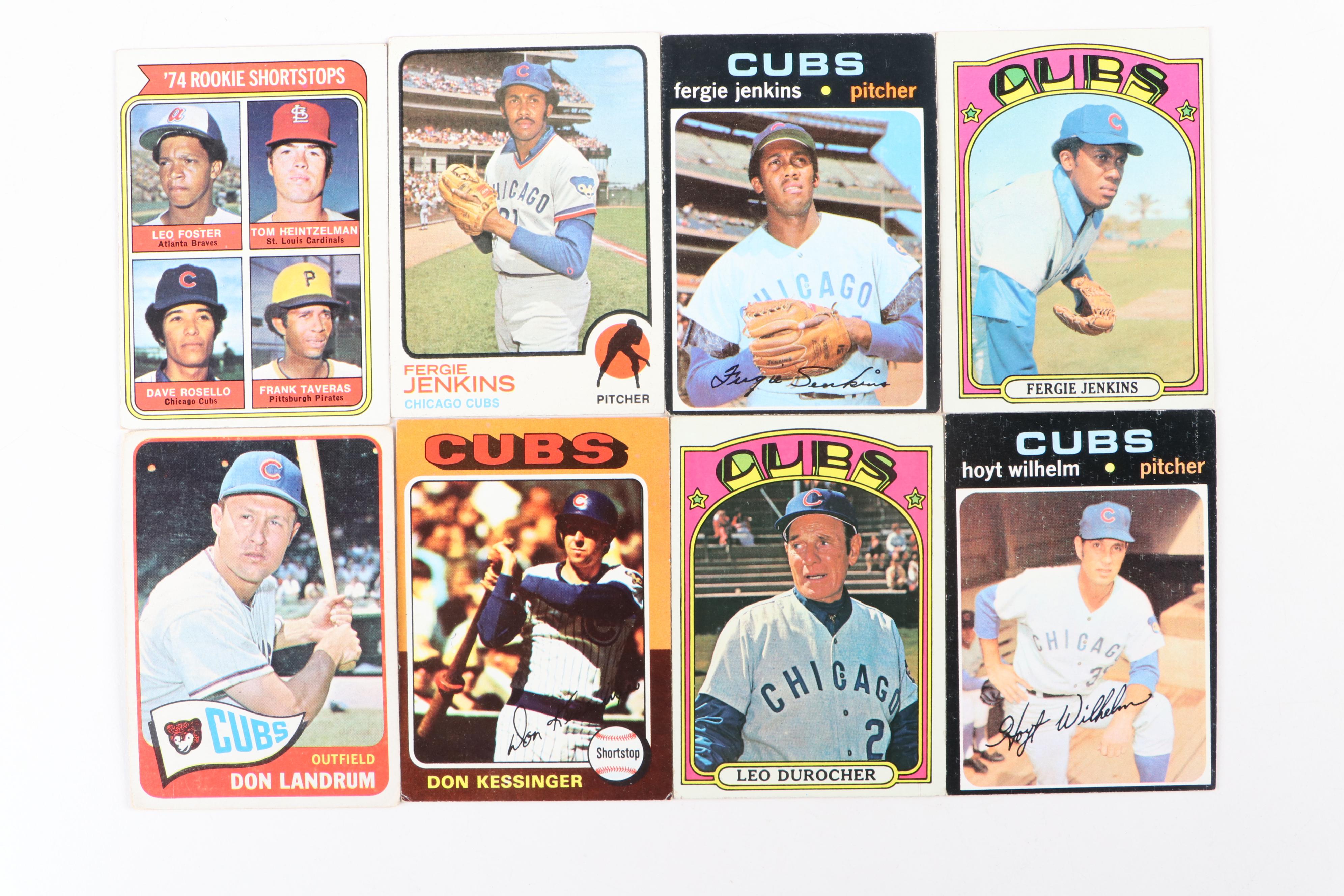 Topps Chicago Cubs Baseball Cards with Banks, Williams, Jenkins, 1960s–1970s