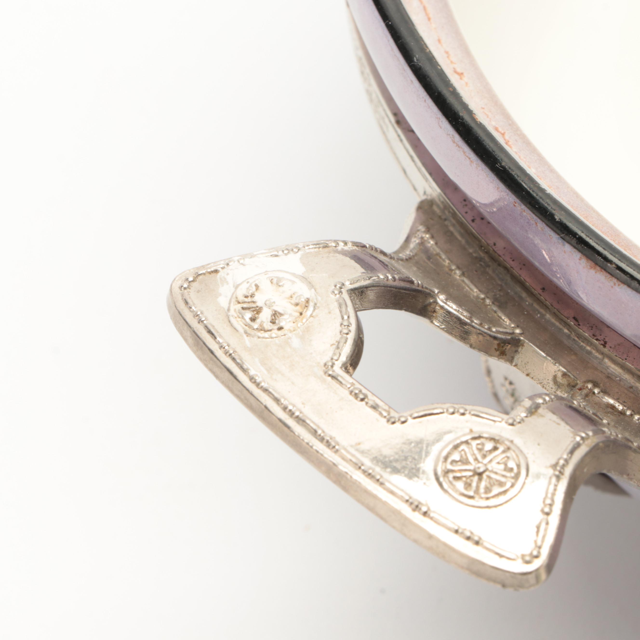 Royal Rochester Lustreware Porcelain Serving Dish with Silver Plate Stand