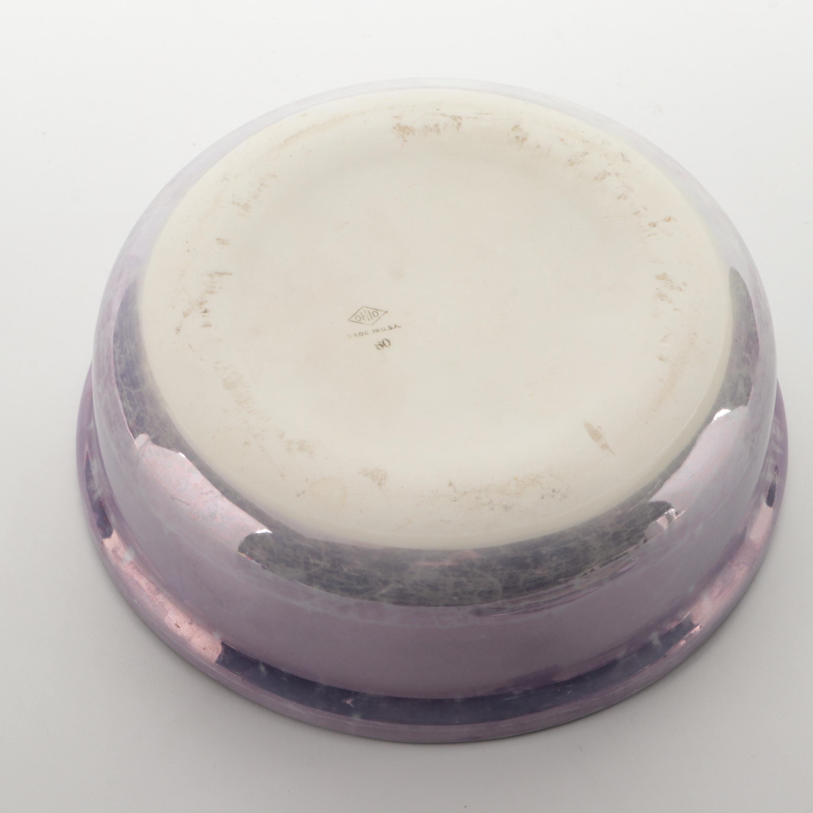 Royal Rochester Lustreware Porcelain Serving Dish with Silver Plate Stand