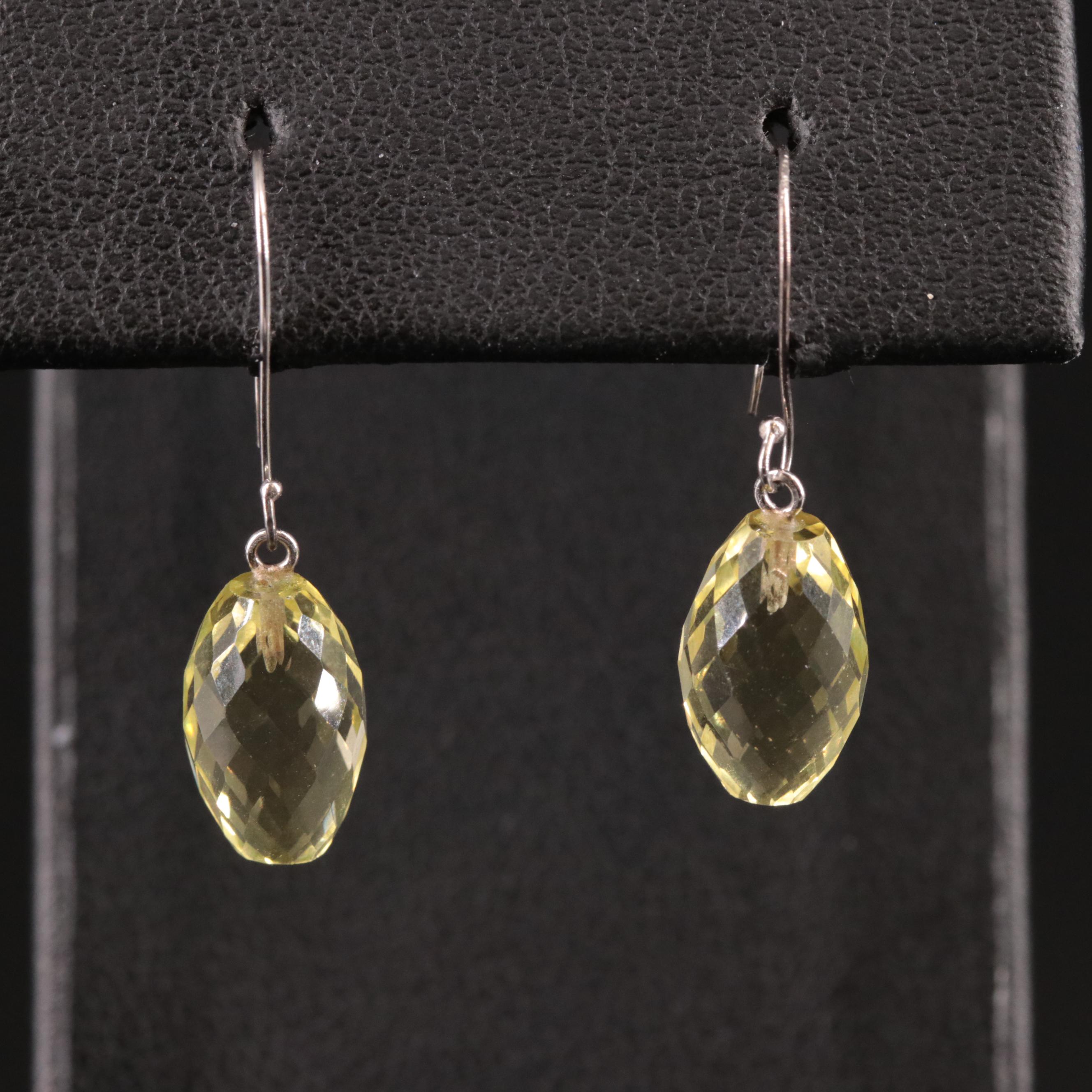 14K Citrine Pear Drop Earrings
