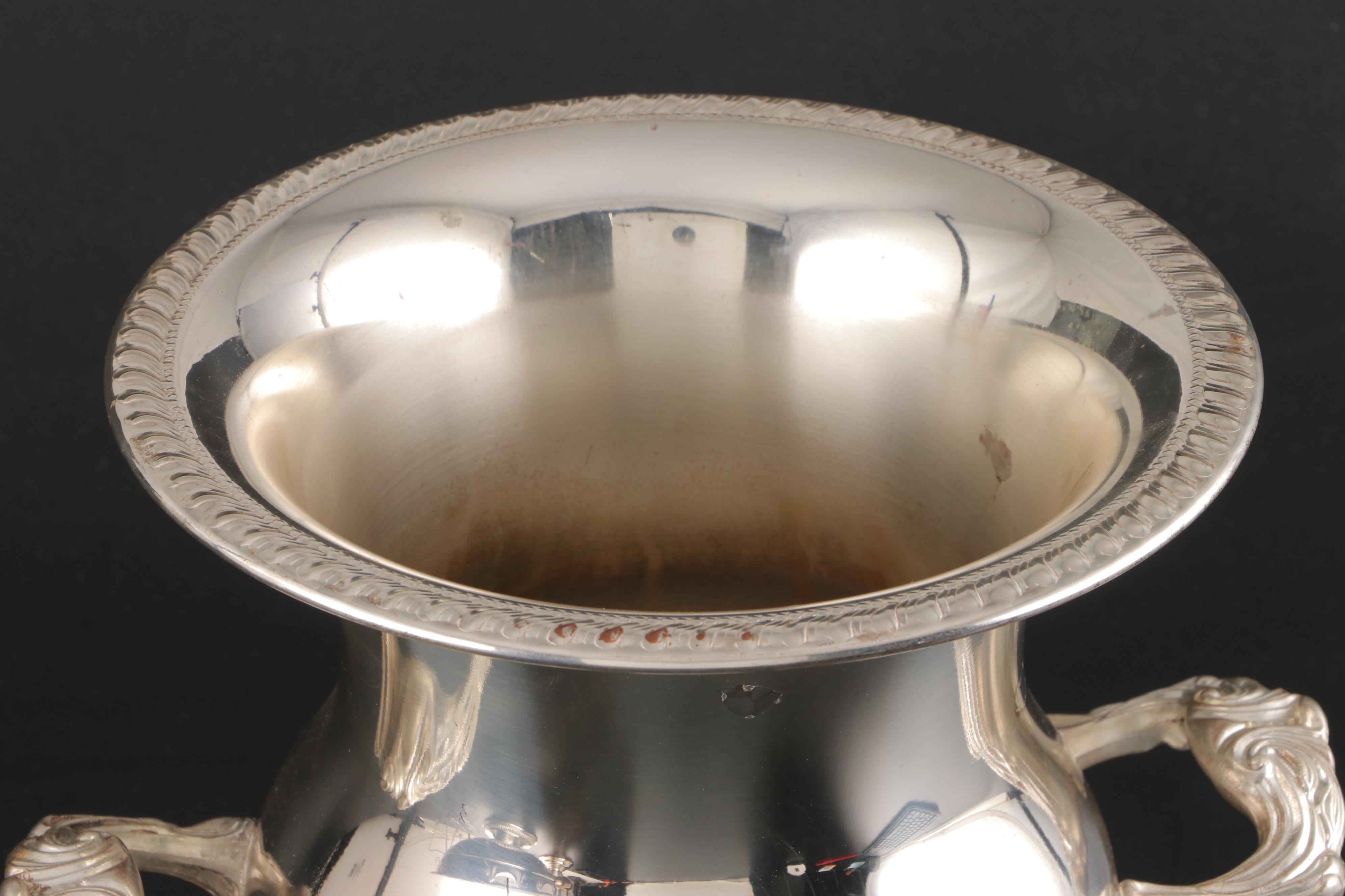 Taunton Silversmiths Champagne Bucket and Other Silver Plate Tableware