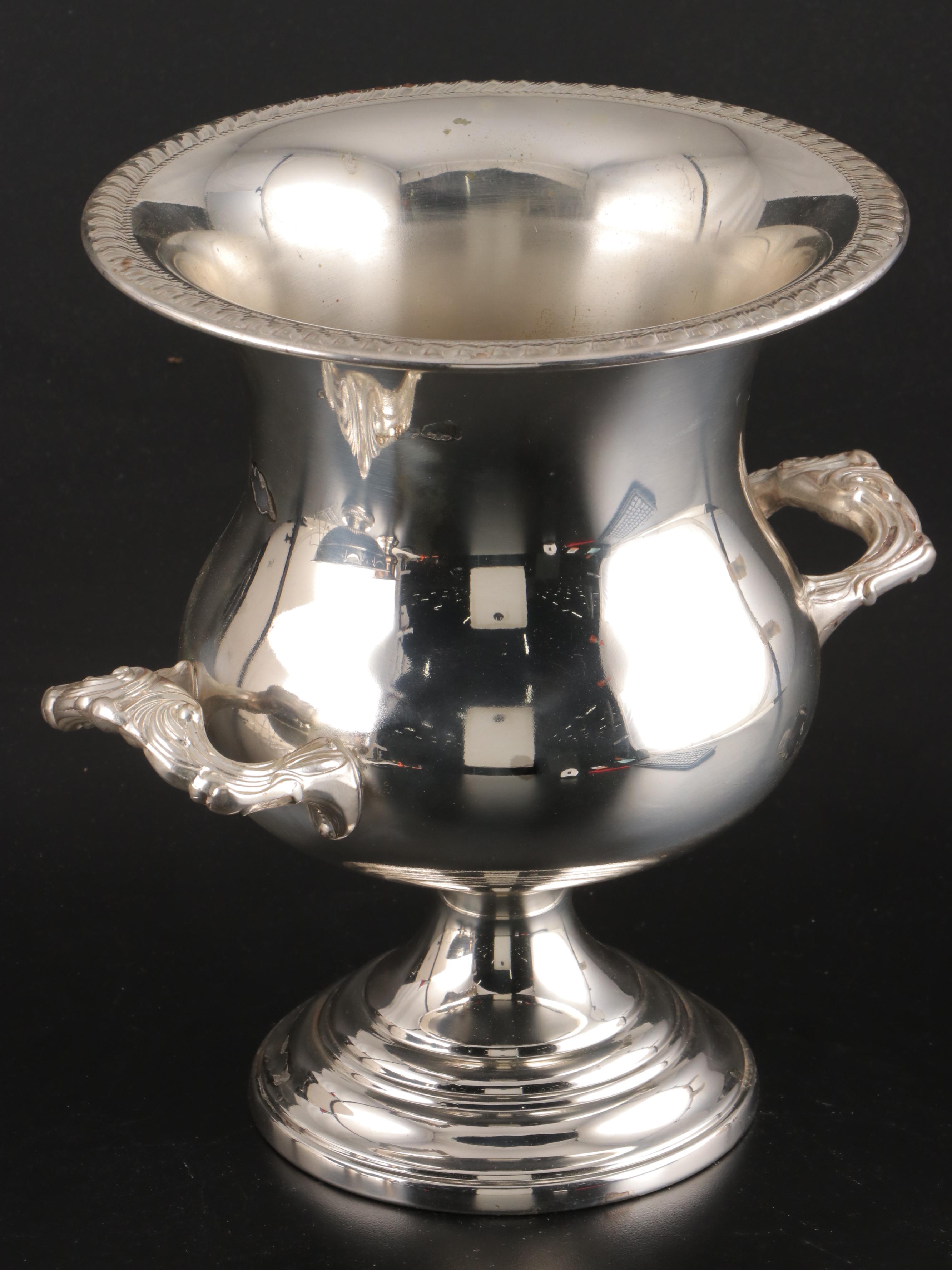 Taunton Silversmiths Champagne Bucket and Other Silver Plate Tableware