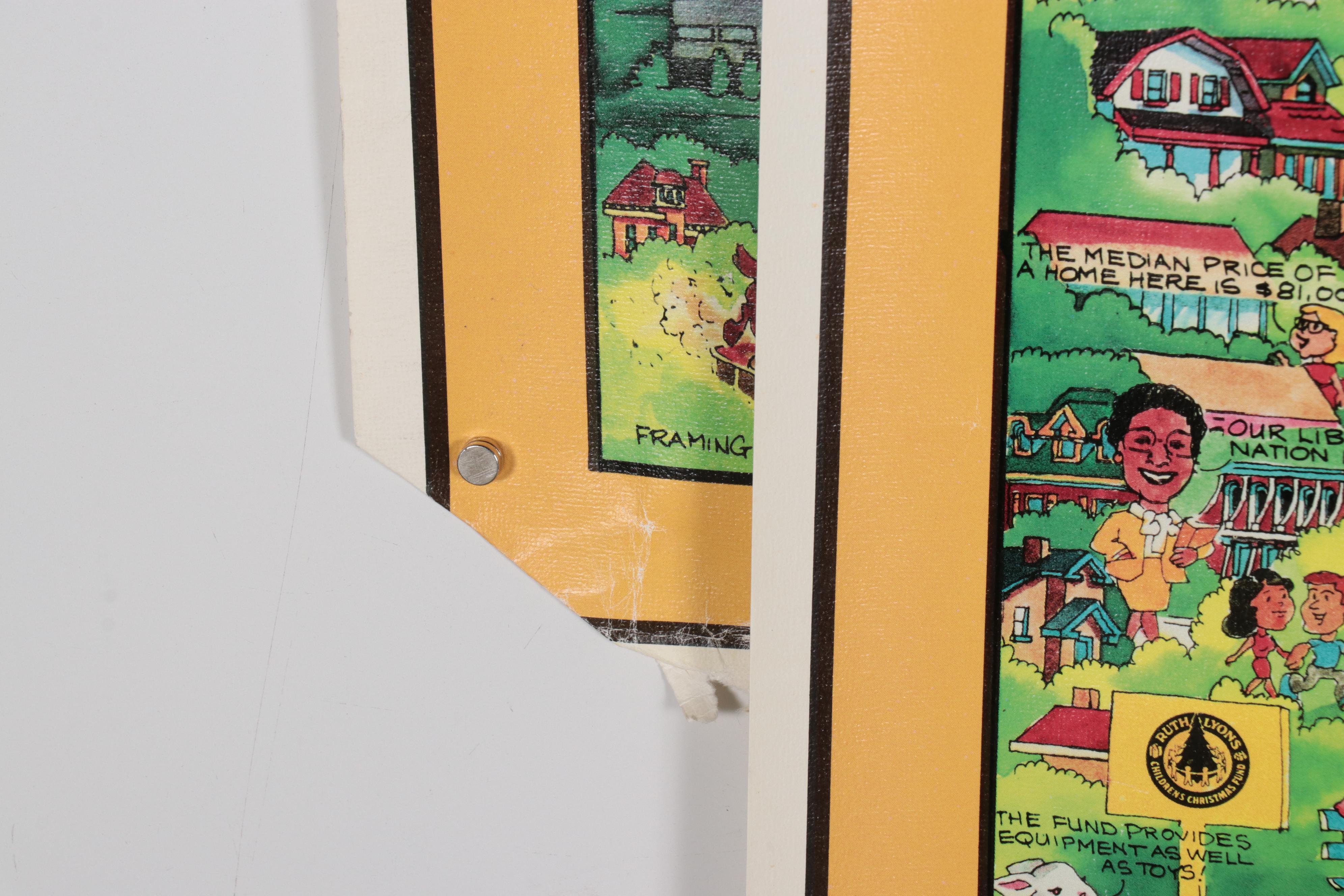 Laura Urquhart Offset Lithograph Pictorial Maps "Cincinnati, USA," 1989