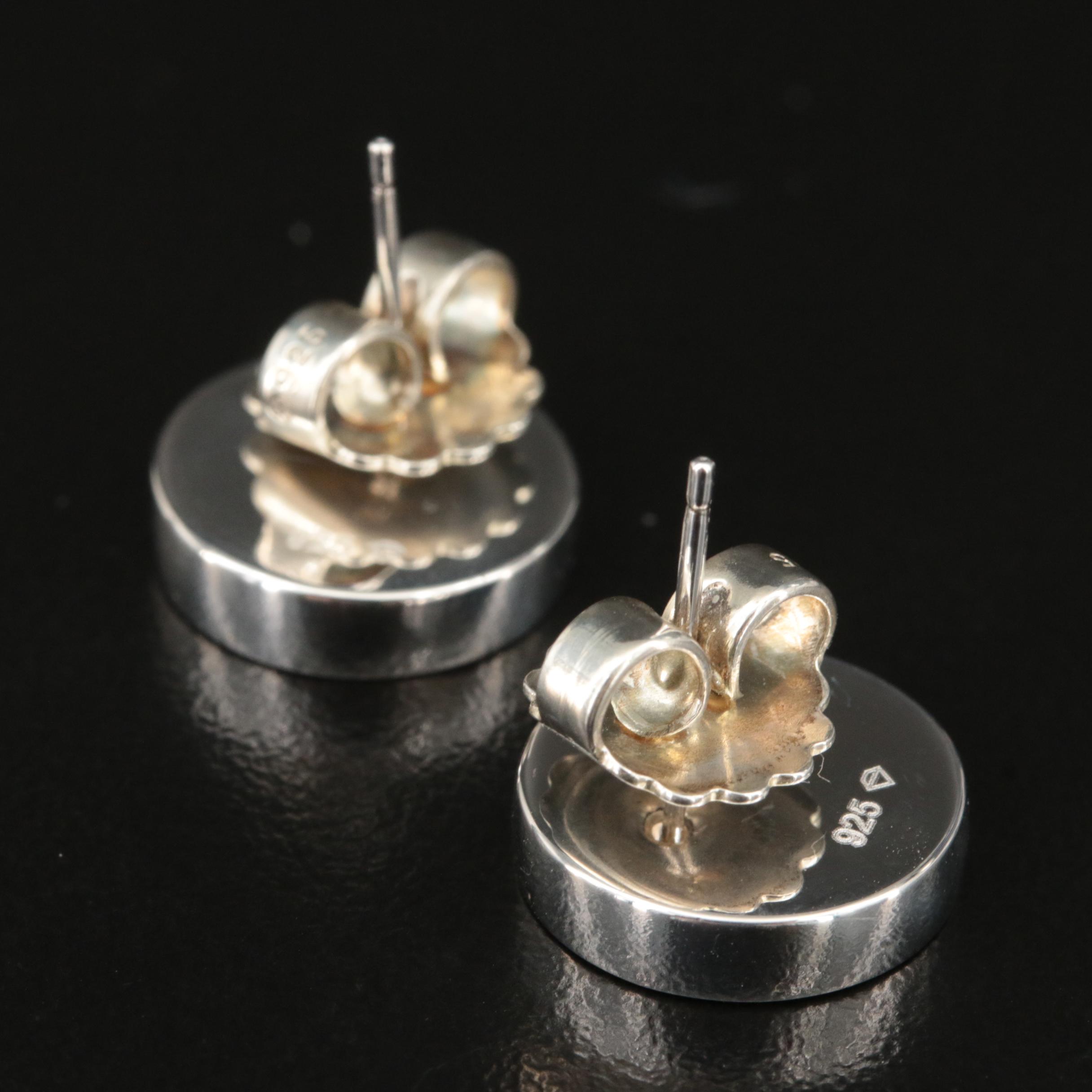 Sterling Quartzite Button Earrings