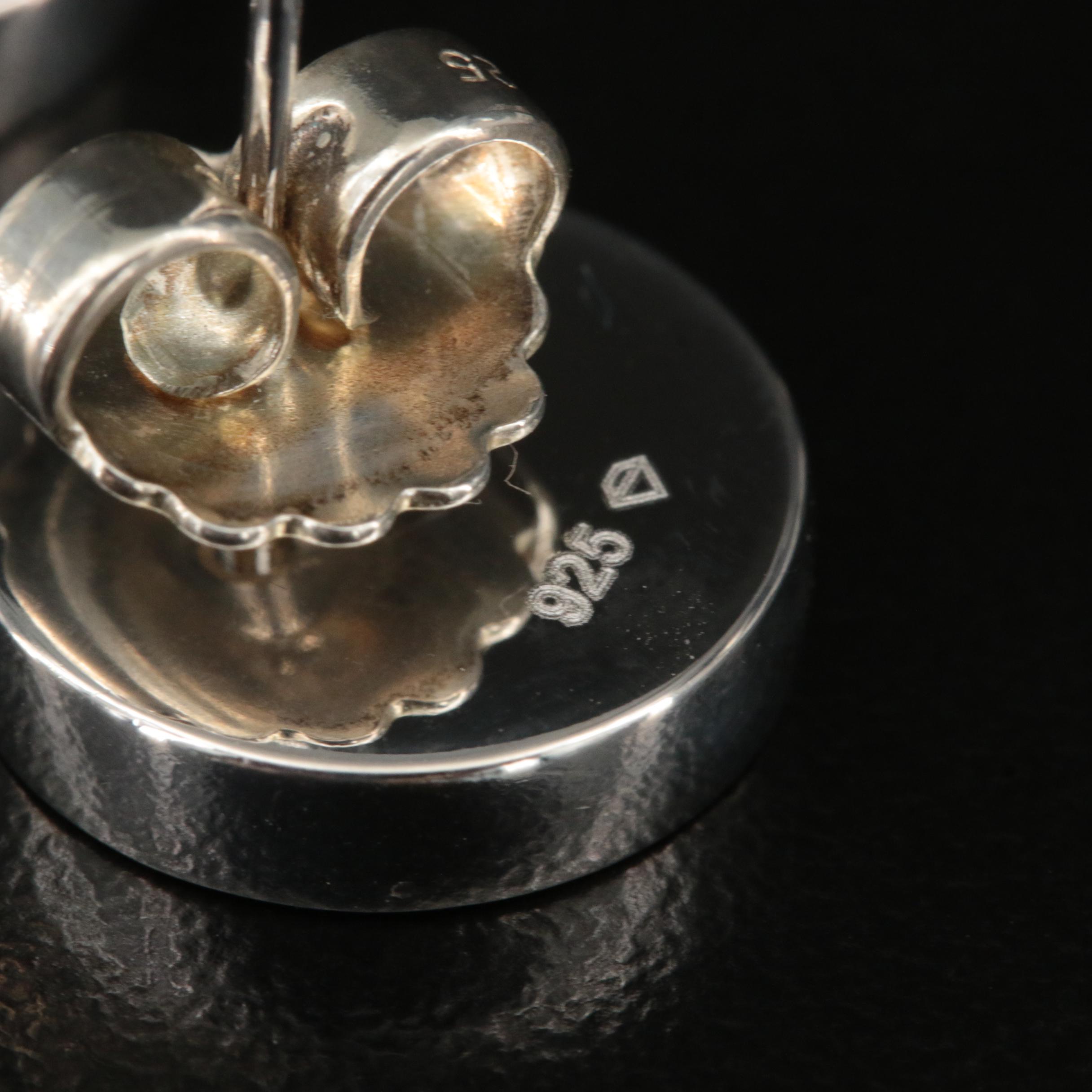 Sterling Quartzite Button Earrings