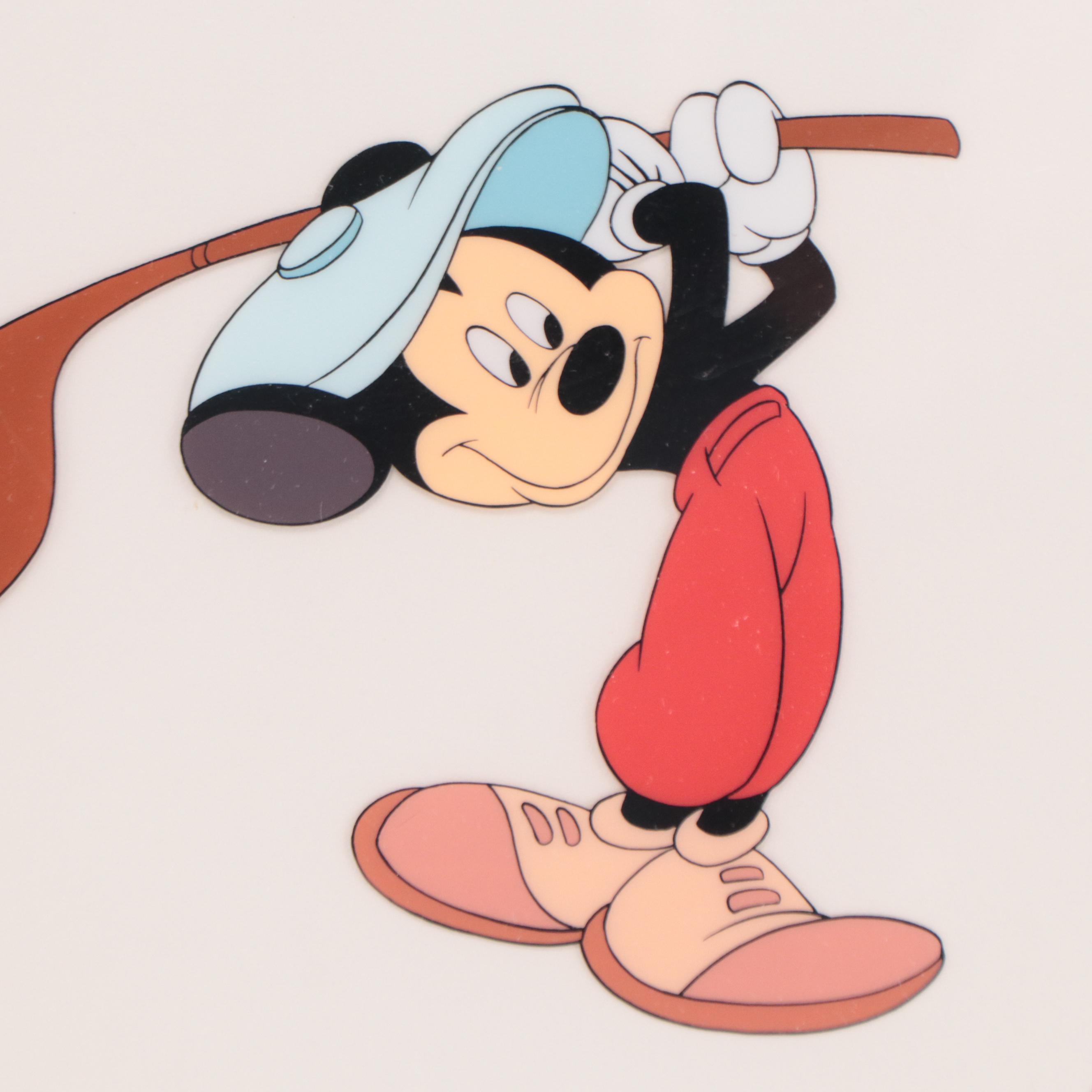Disney "Canine Caddy" Sericel of Mickey Mouse Golfing, 1990
