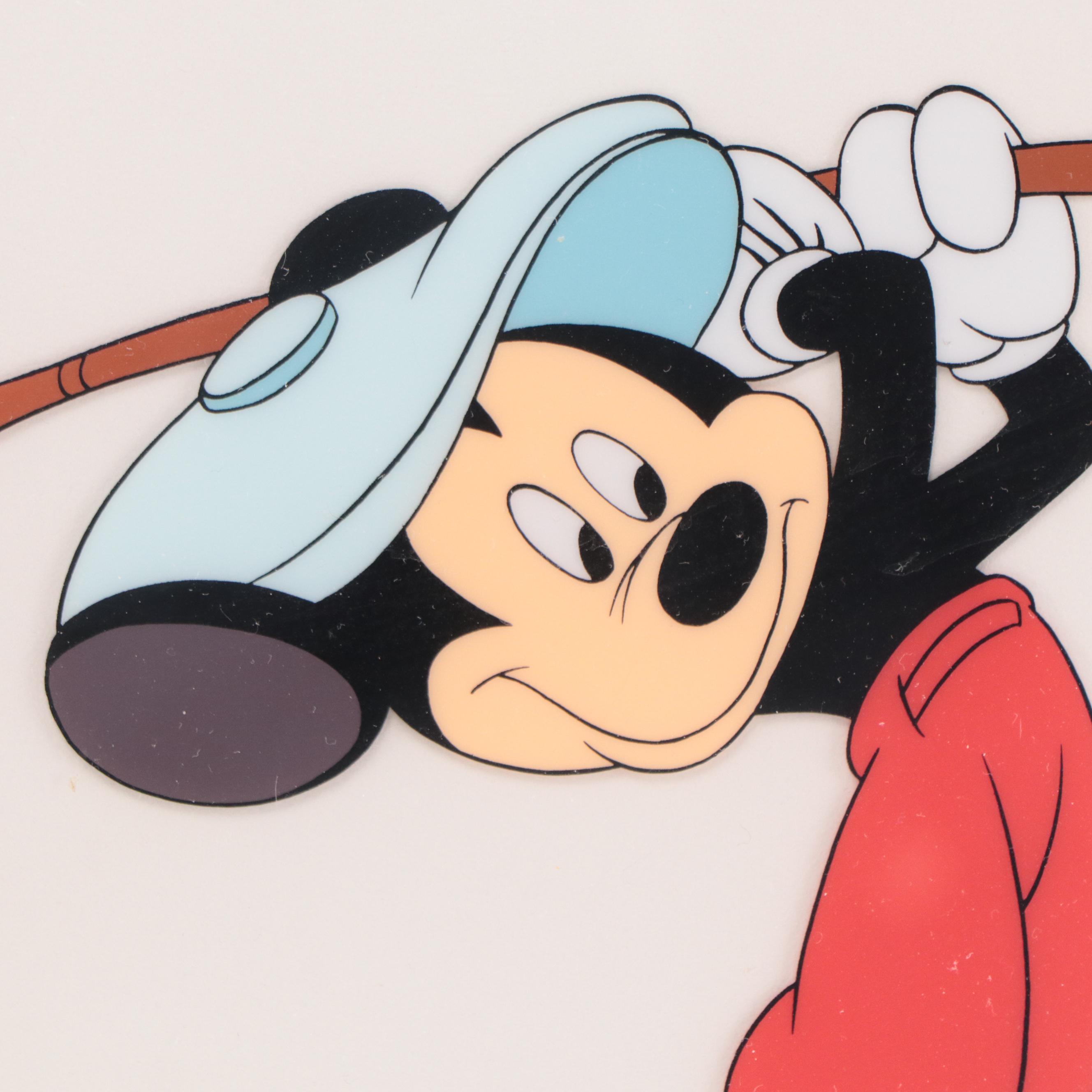 Disney "Canine Caddy" Sericel of Mickey Mouse Golfing, 1990