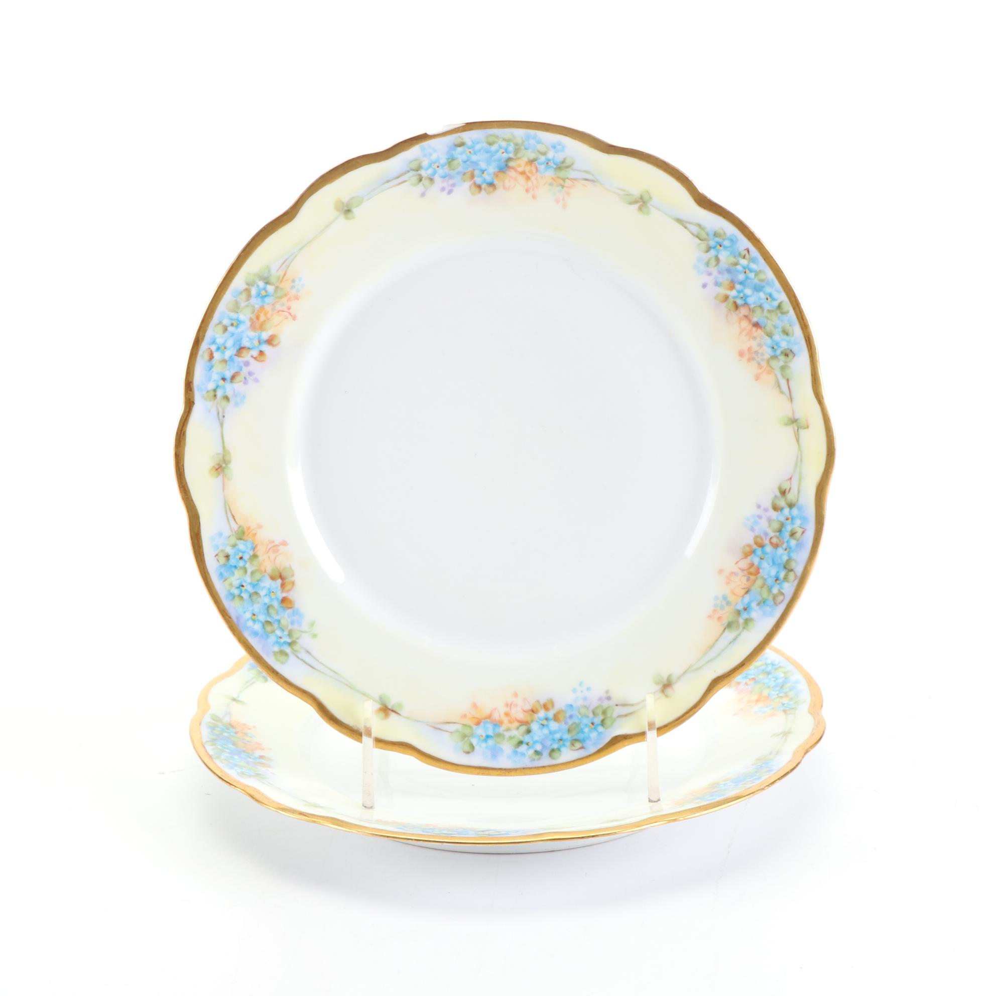 German Hand-Painted and Other Floral Motif Porcelain Tableware