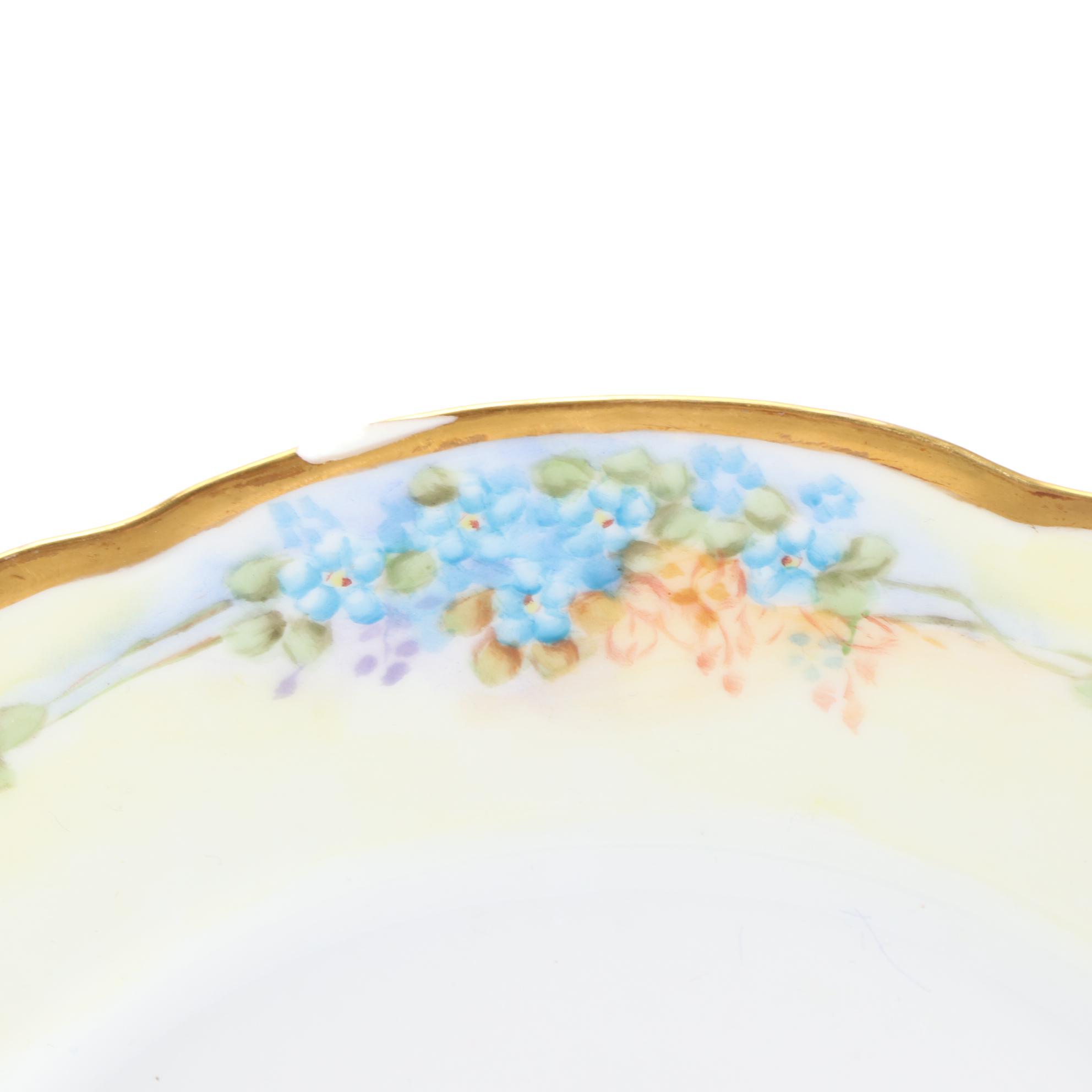 German Hand-Painted and Other Floral Motif Porcelain Tableware