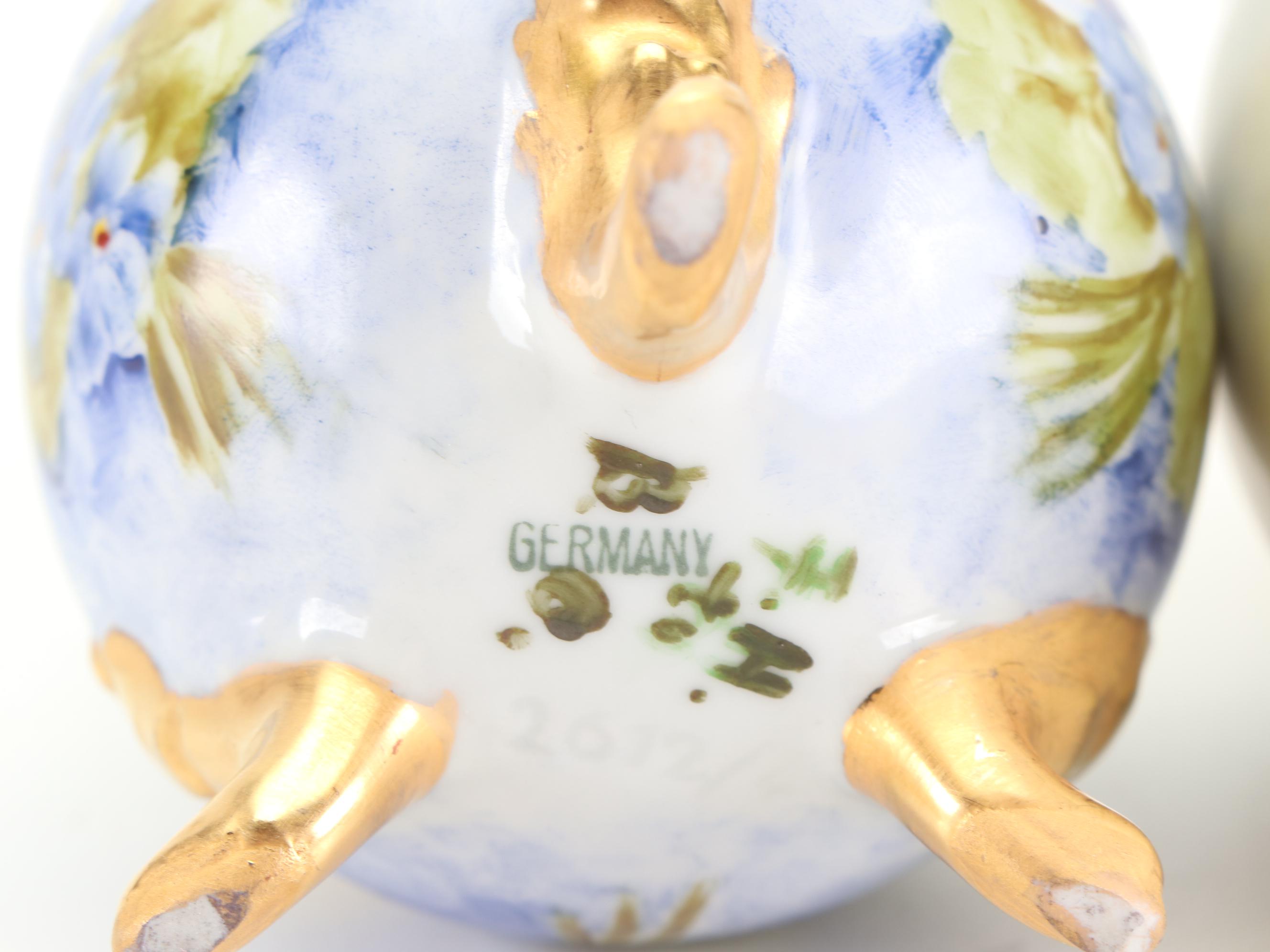 German Hand-Painted and Other Floral Motif Porcelain Tableware