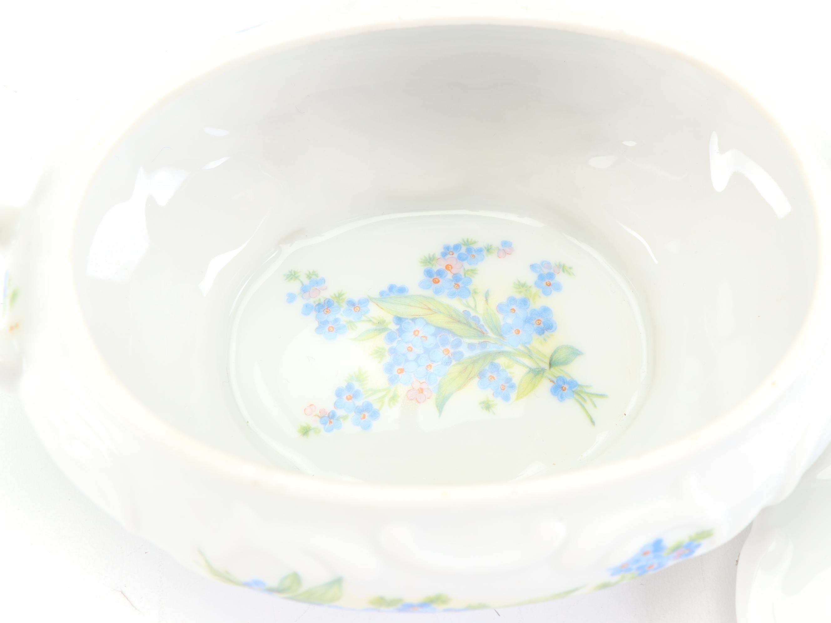 German Hand-Painted and Other Floral Motif Porcelain Tableware