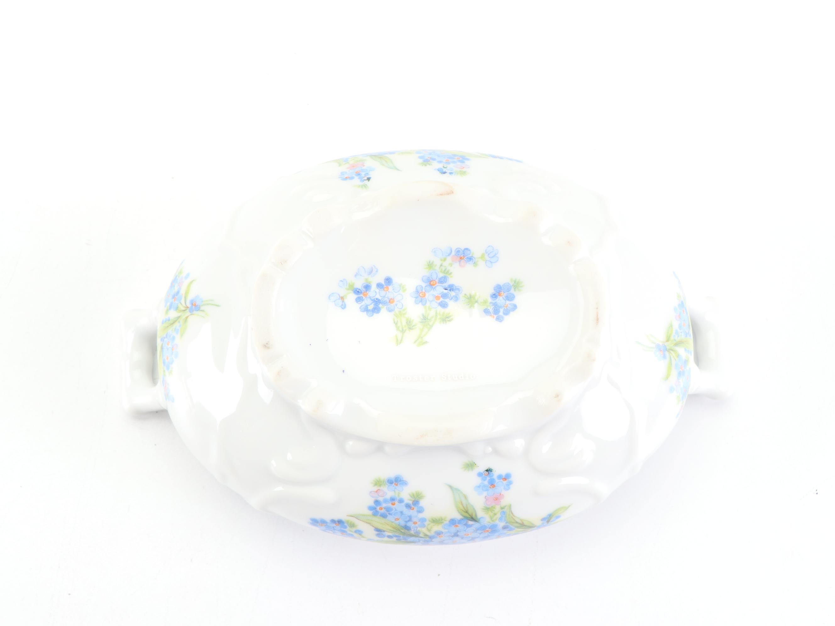 German Hand-Painted and Other Floral Motif Porcelain Tableware