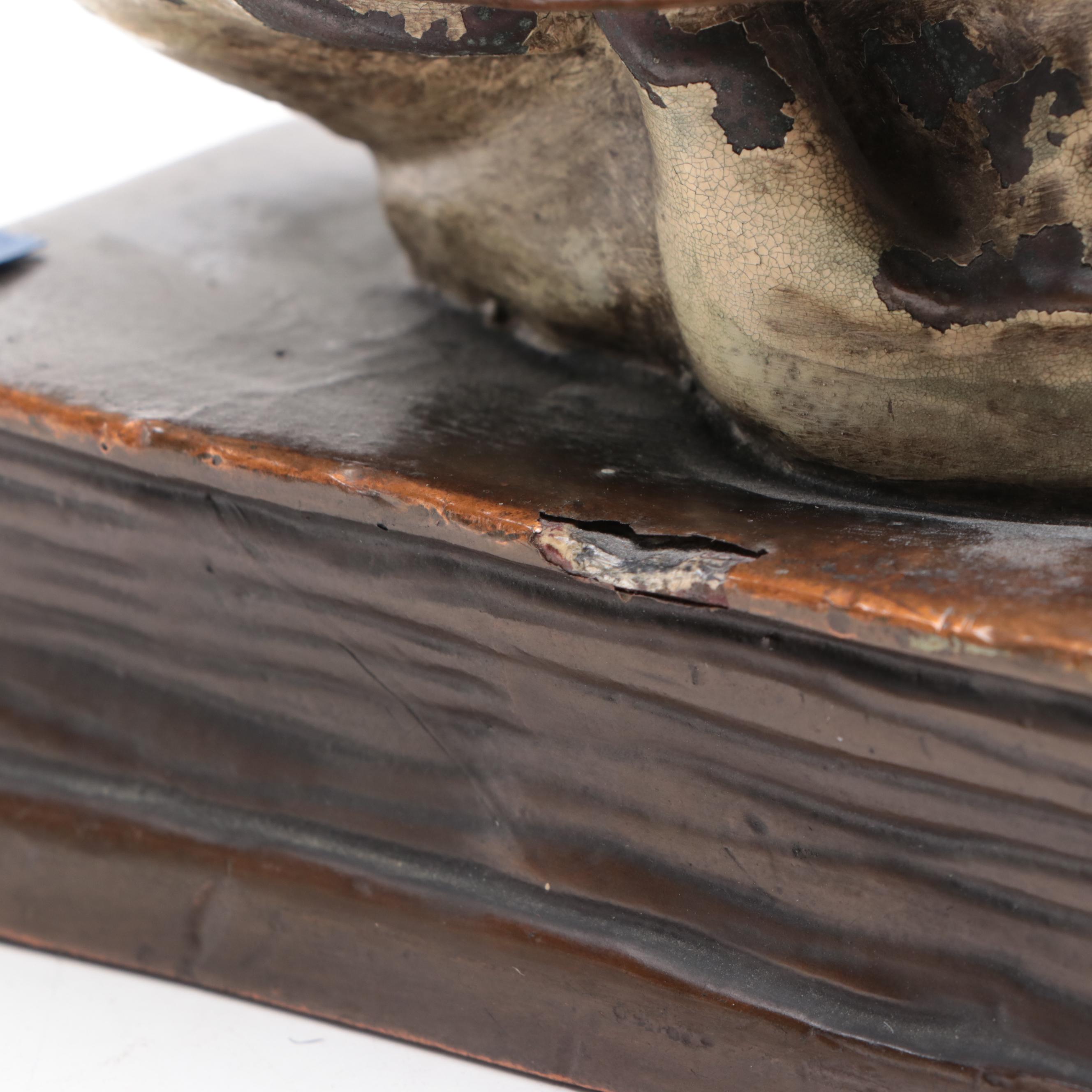 Bronze Clad Skull Bookends Attributed to Armor Bronze Company