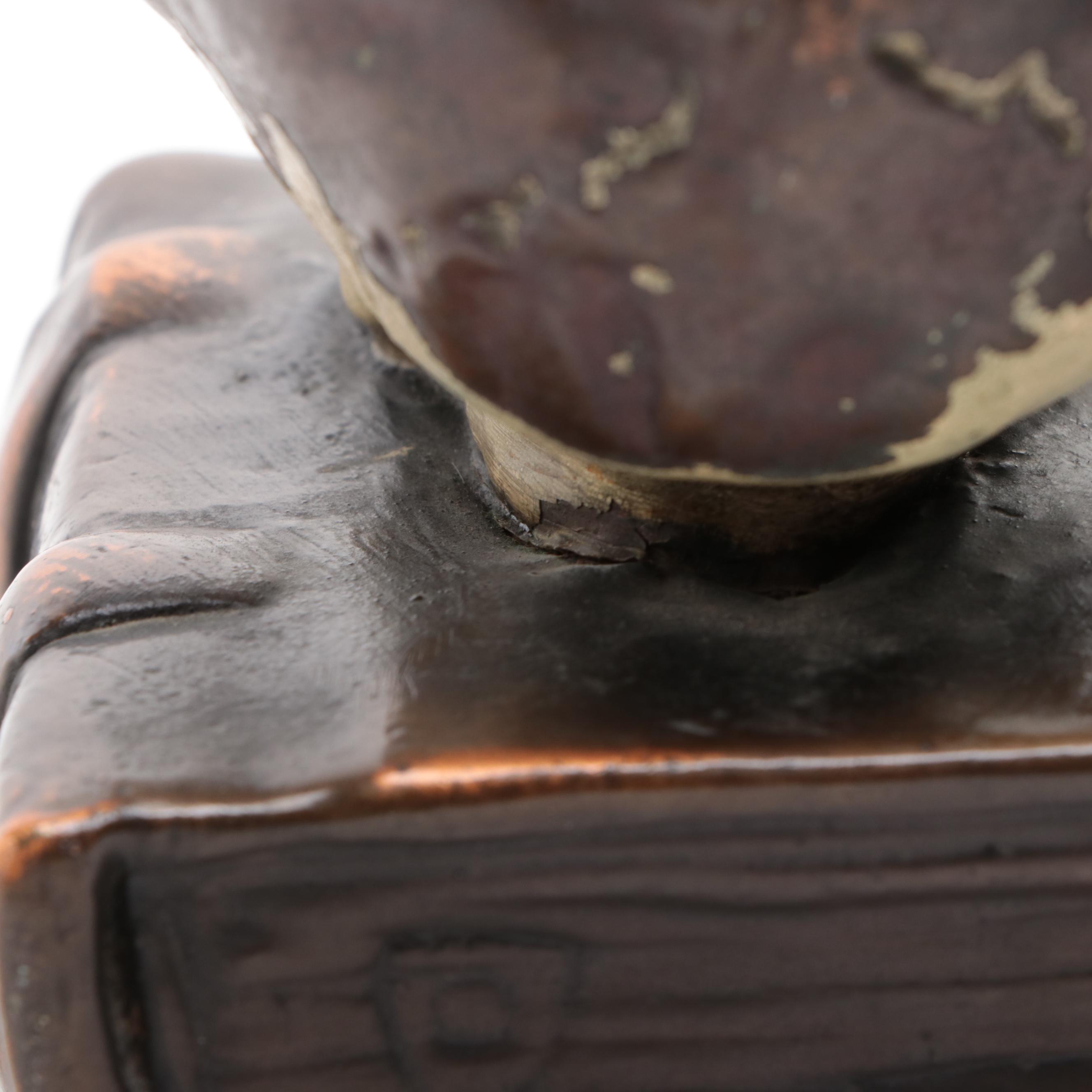 Bronze Clad Skull Bookends Attributed to Armor Bronze Company