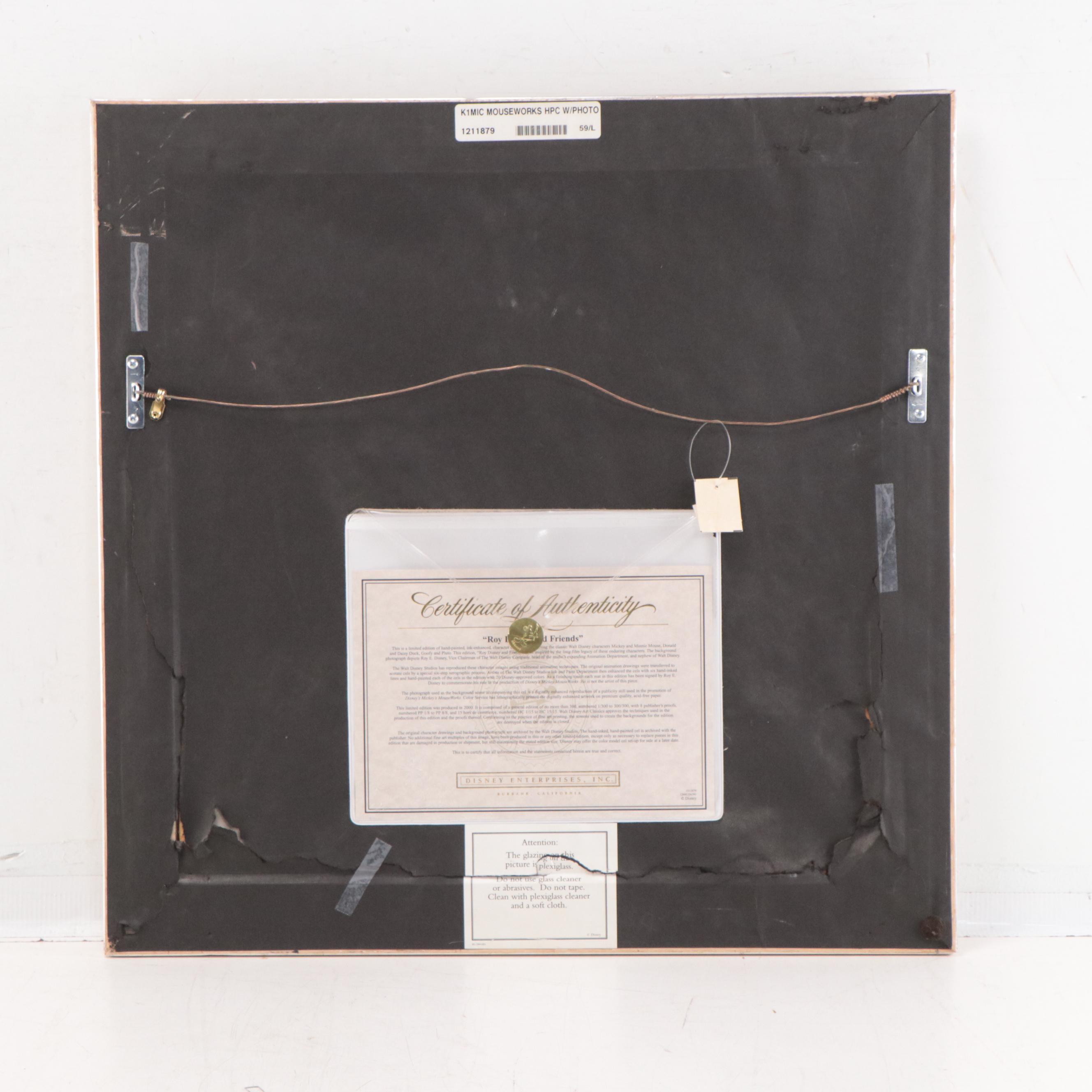 Roy Disney Signed Disney Sericel "Roy Disney and Friends," 2000