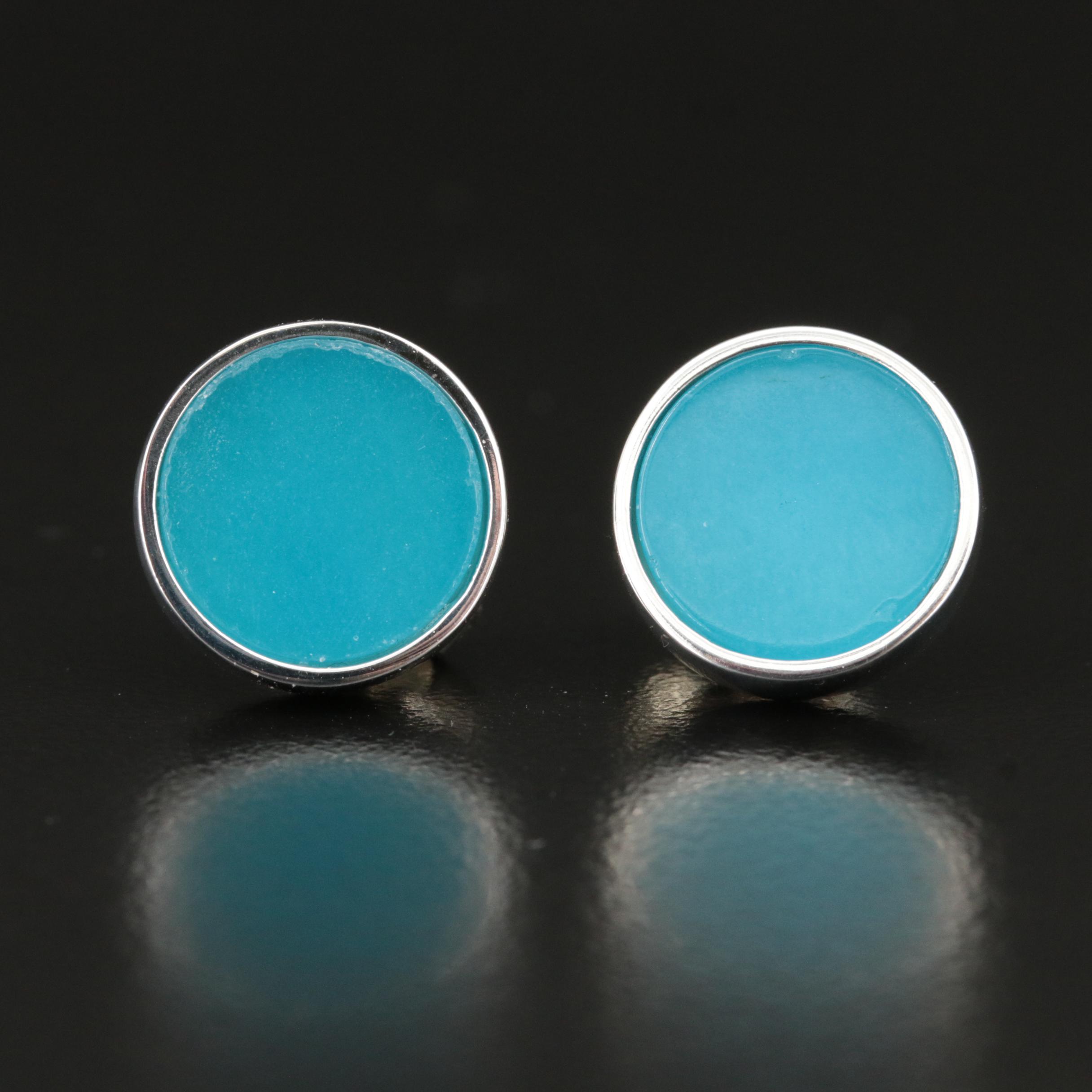 Sterling Quartzite Button Earrings