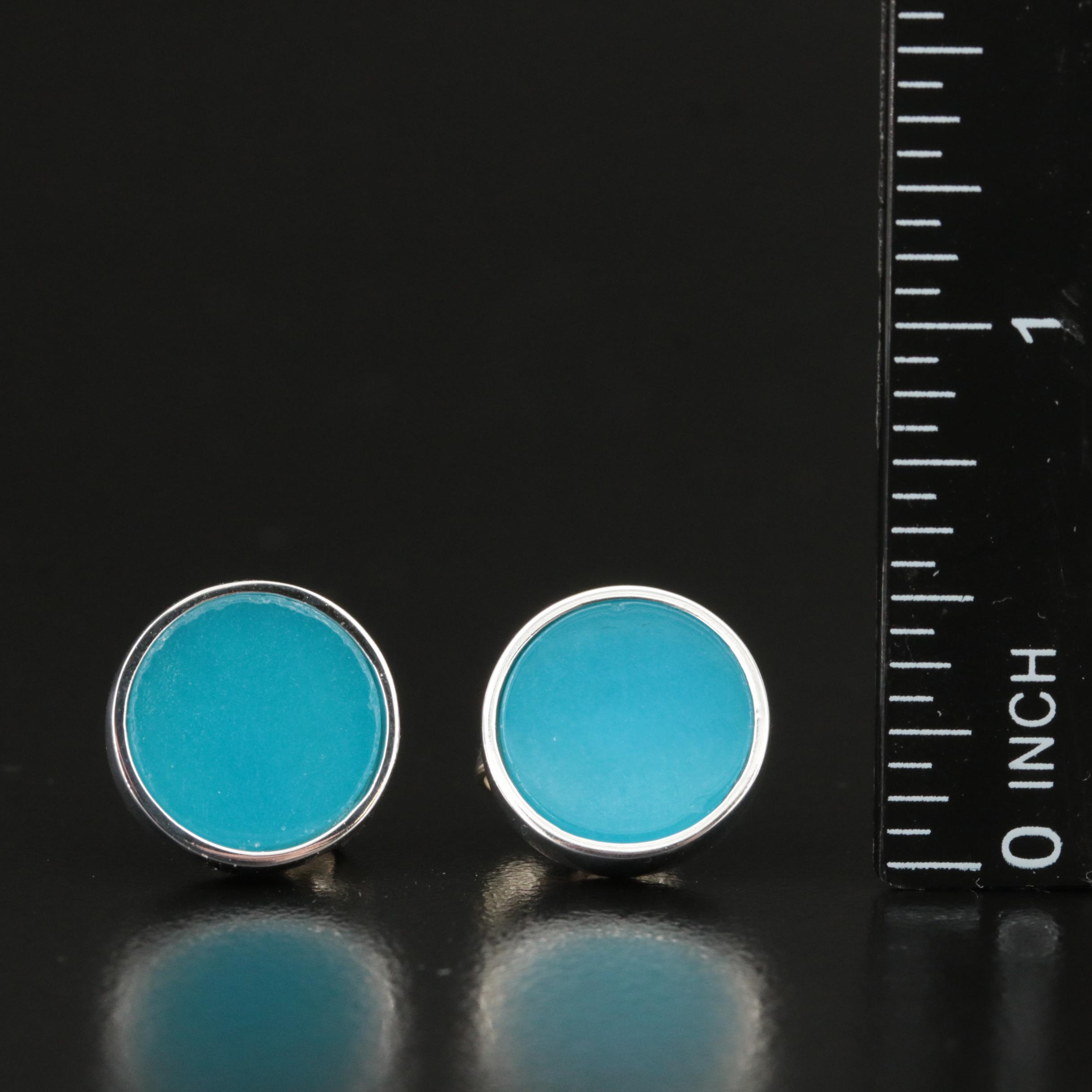 Sterling Quartzite Button Earrings