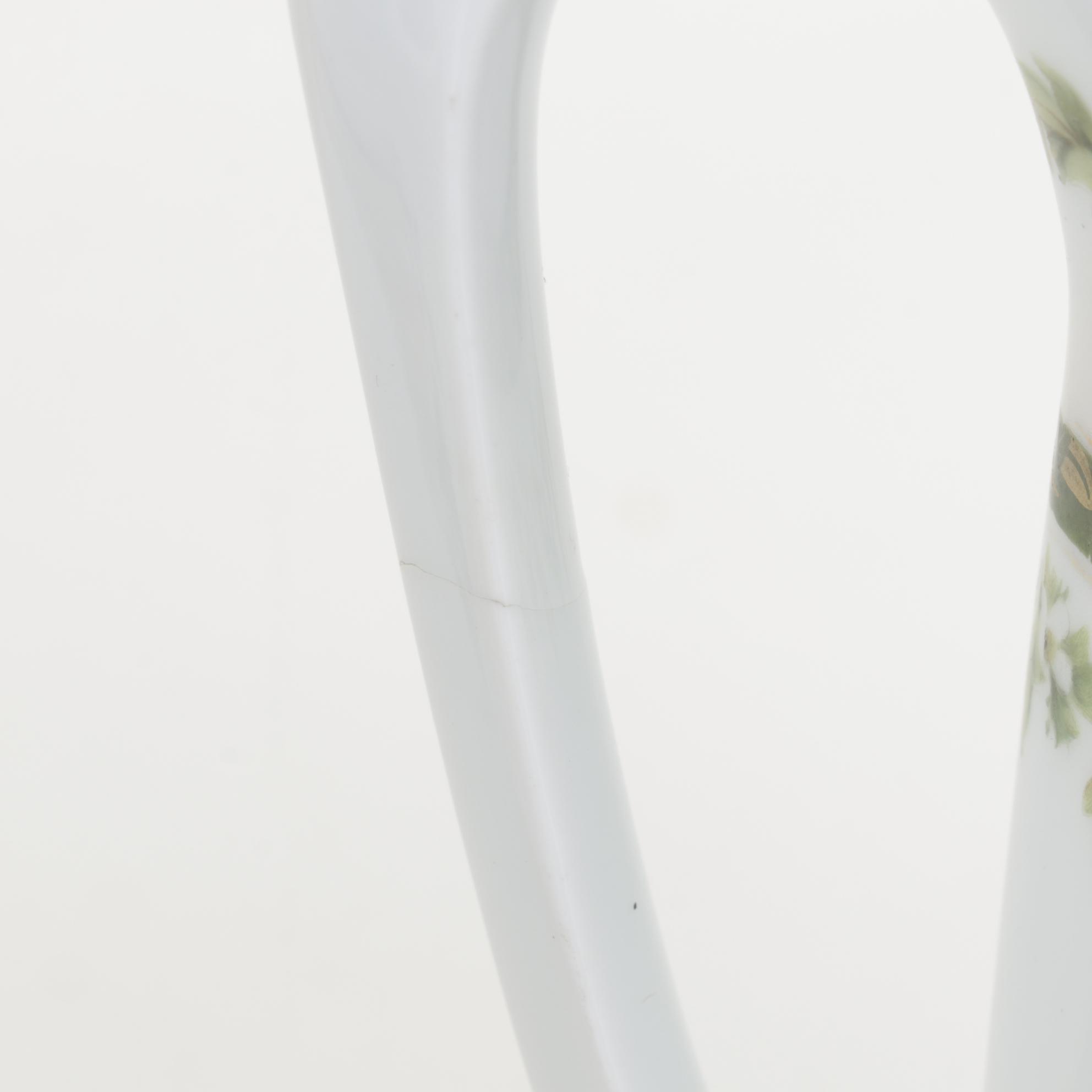 RS Prussia Coffee Pot with English and Other Teacups and Tableware, 20th Century