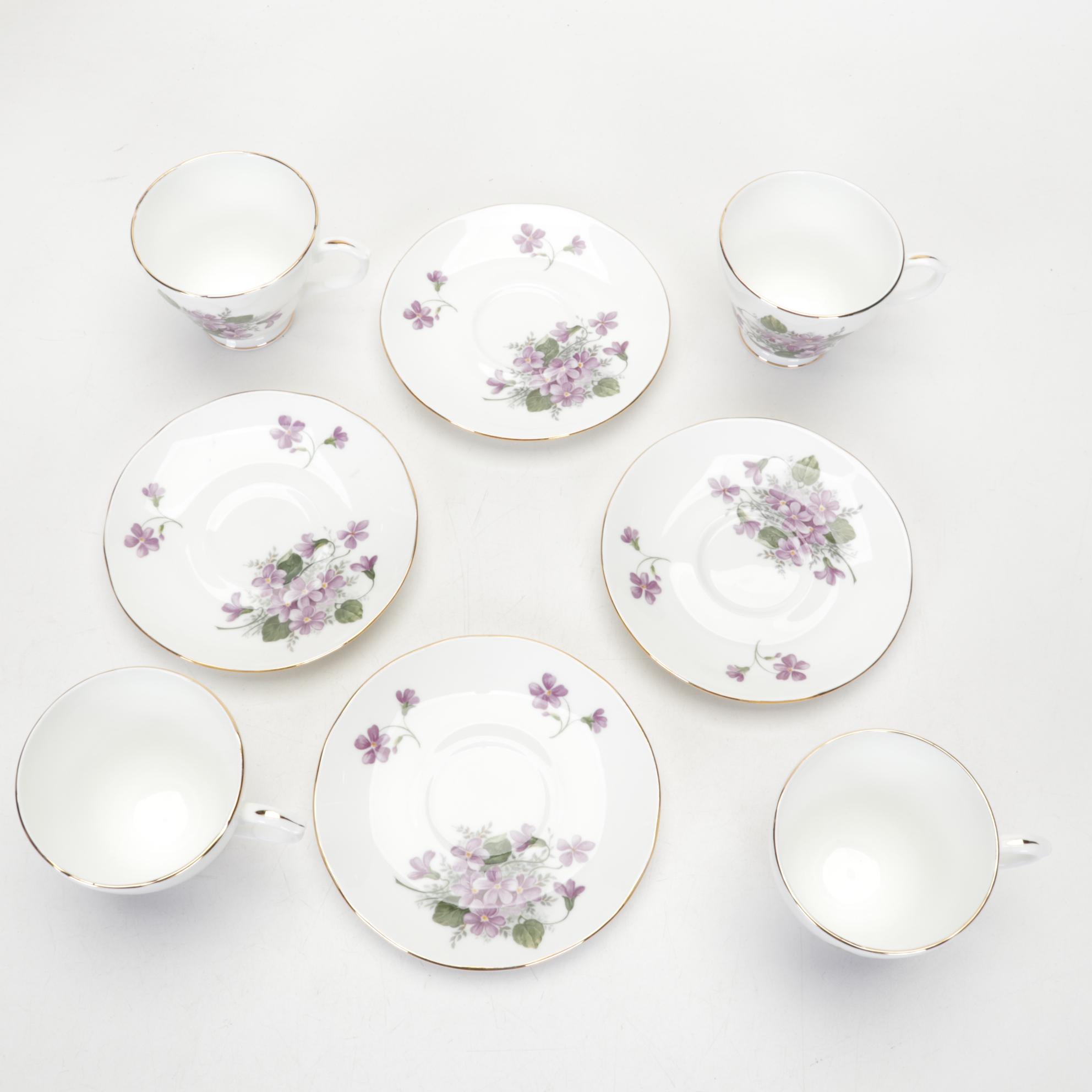 RS Prussia Coffee Pot with English and Other Teacups and Tableware, 20th Century