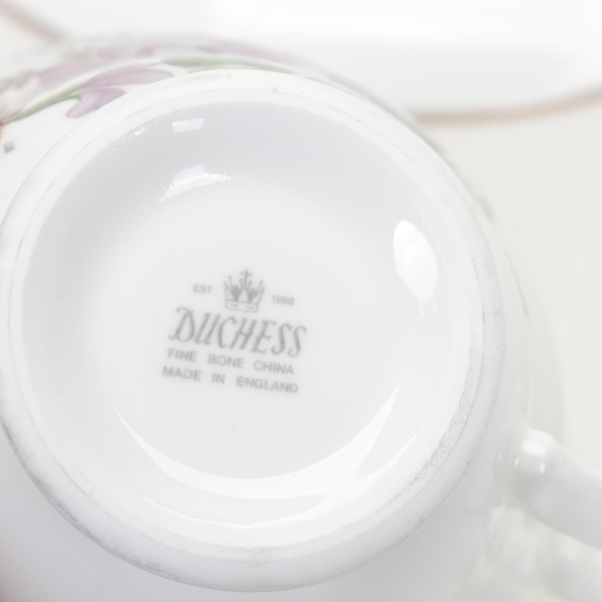 RS Prussia Coffee Pot with English and Other Teacups and Tableware, 20th Century