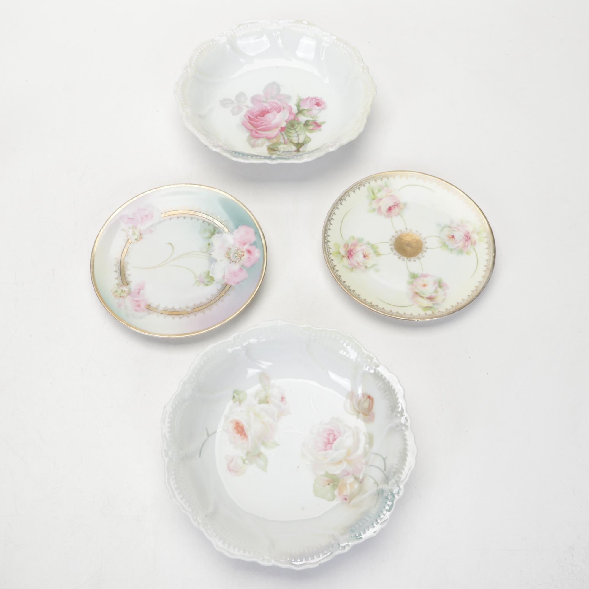 RS Prussia Coffee Pot with English and Other Teacups and Tableware, 20th Century