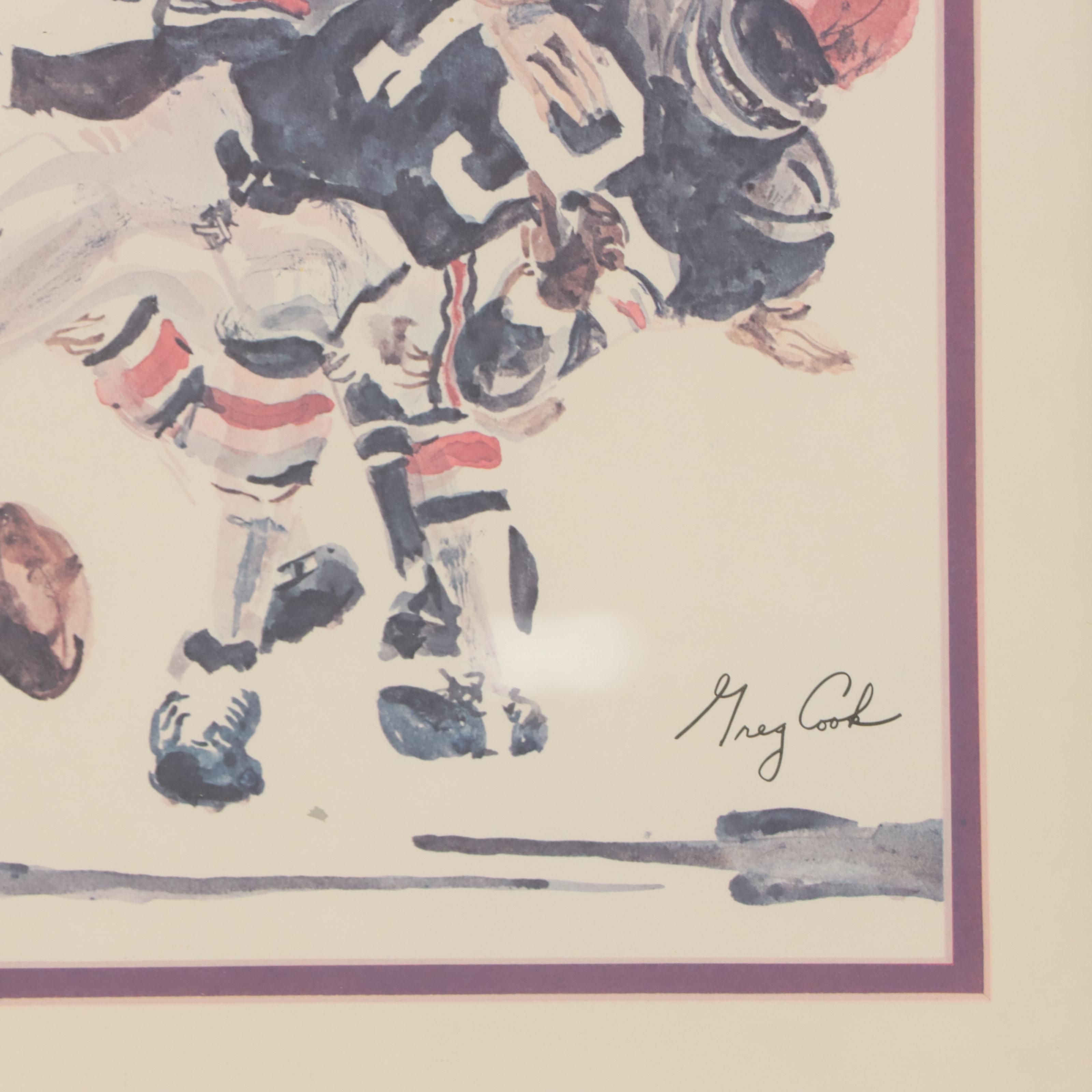 Bengals Football Offset Lithographs After Greg Cook