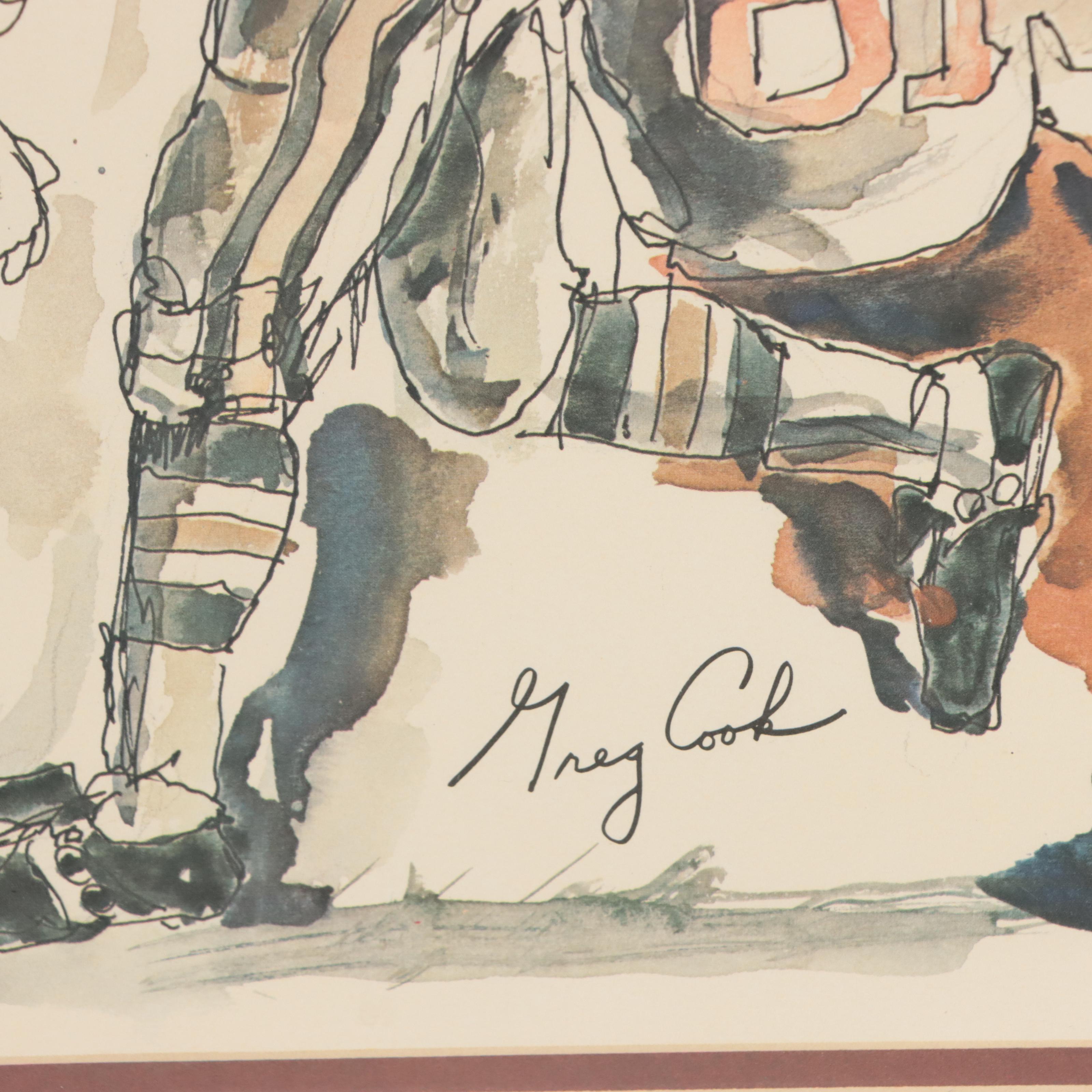 Bengals Football Offset Lithographs After Greg Cook