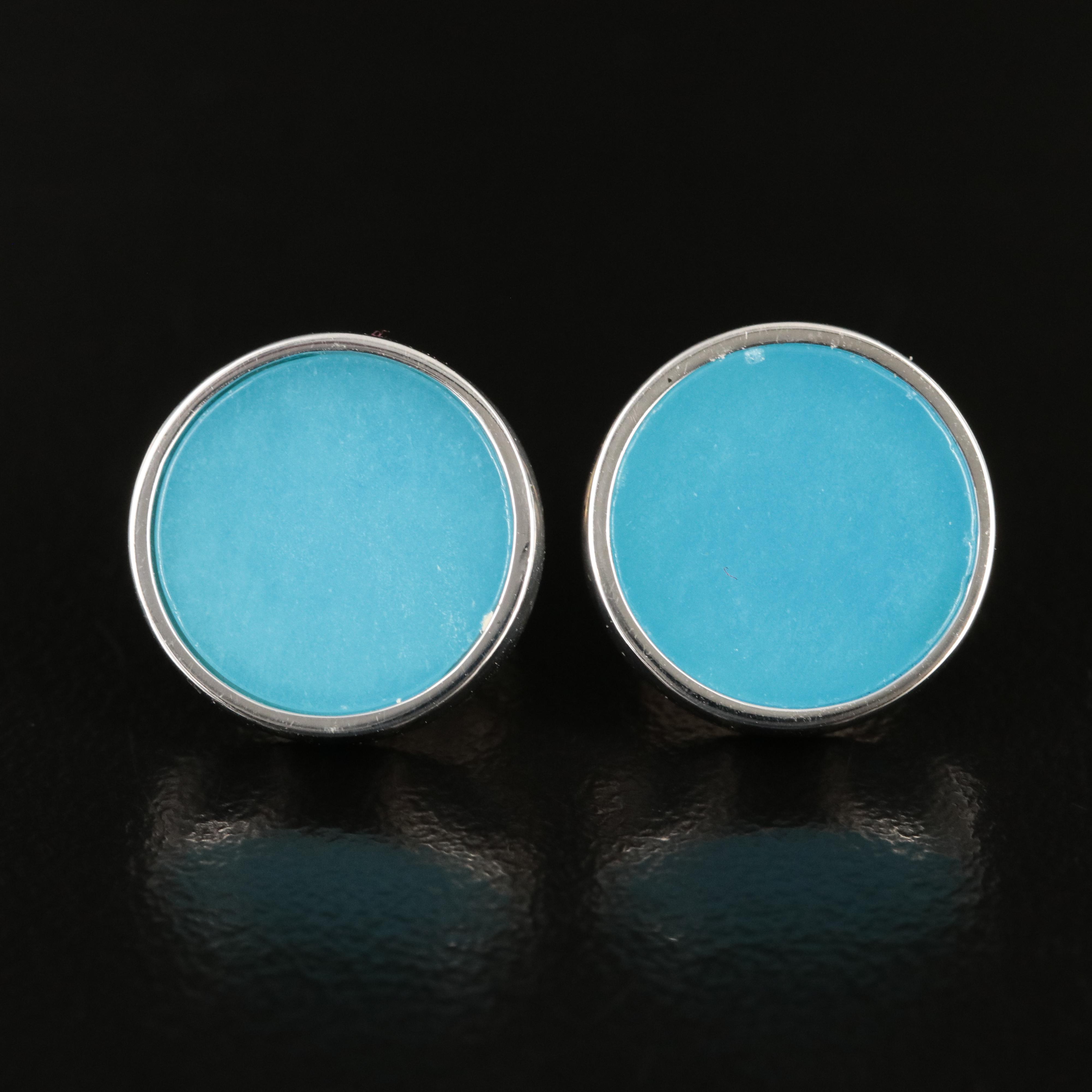 Sterling Quartz Button Earrings