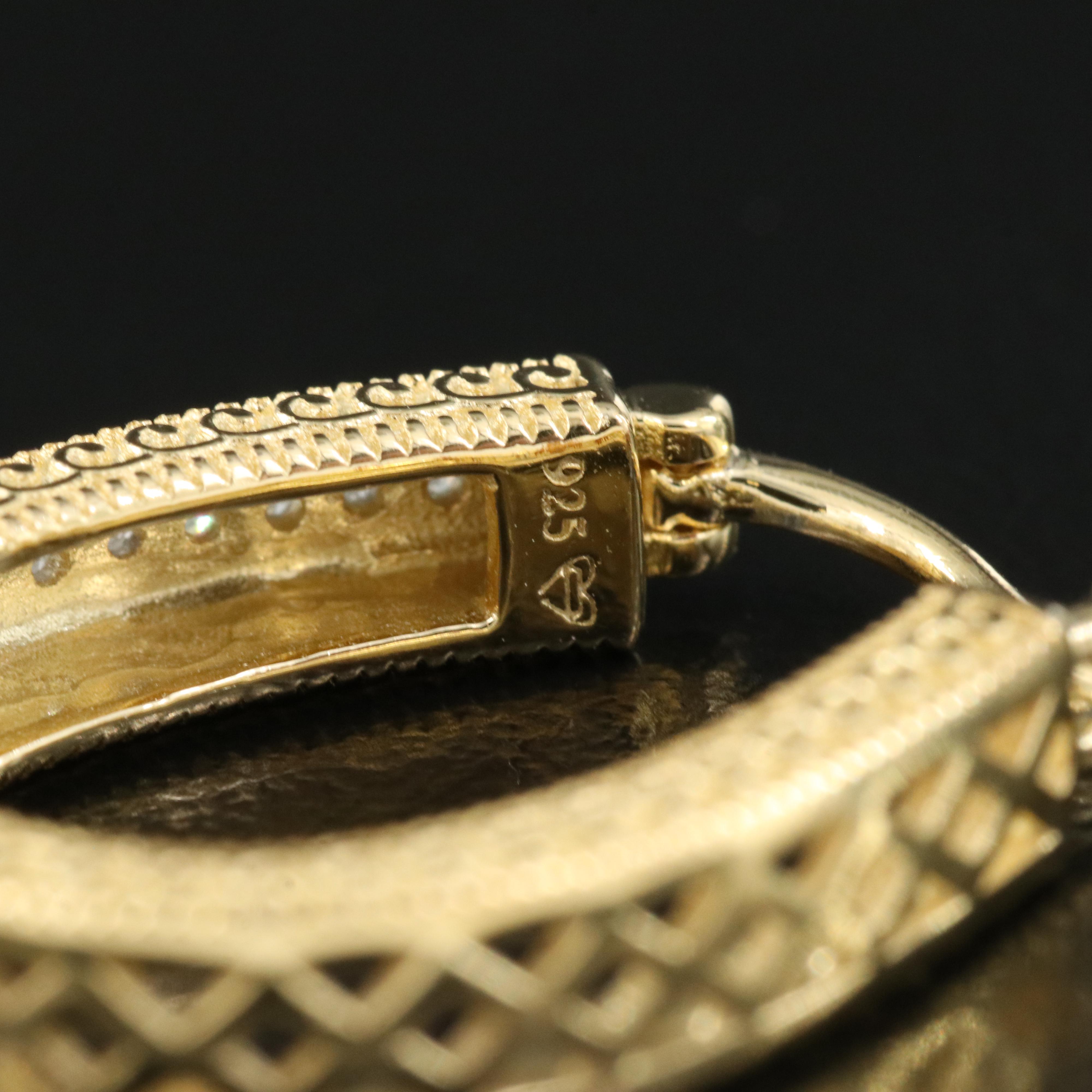 Sterling Diamond Hoop Earrings