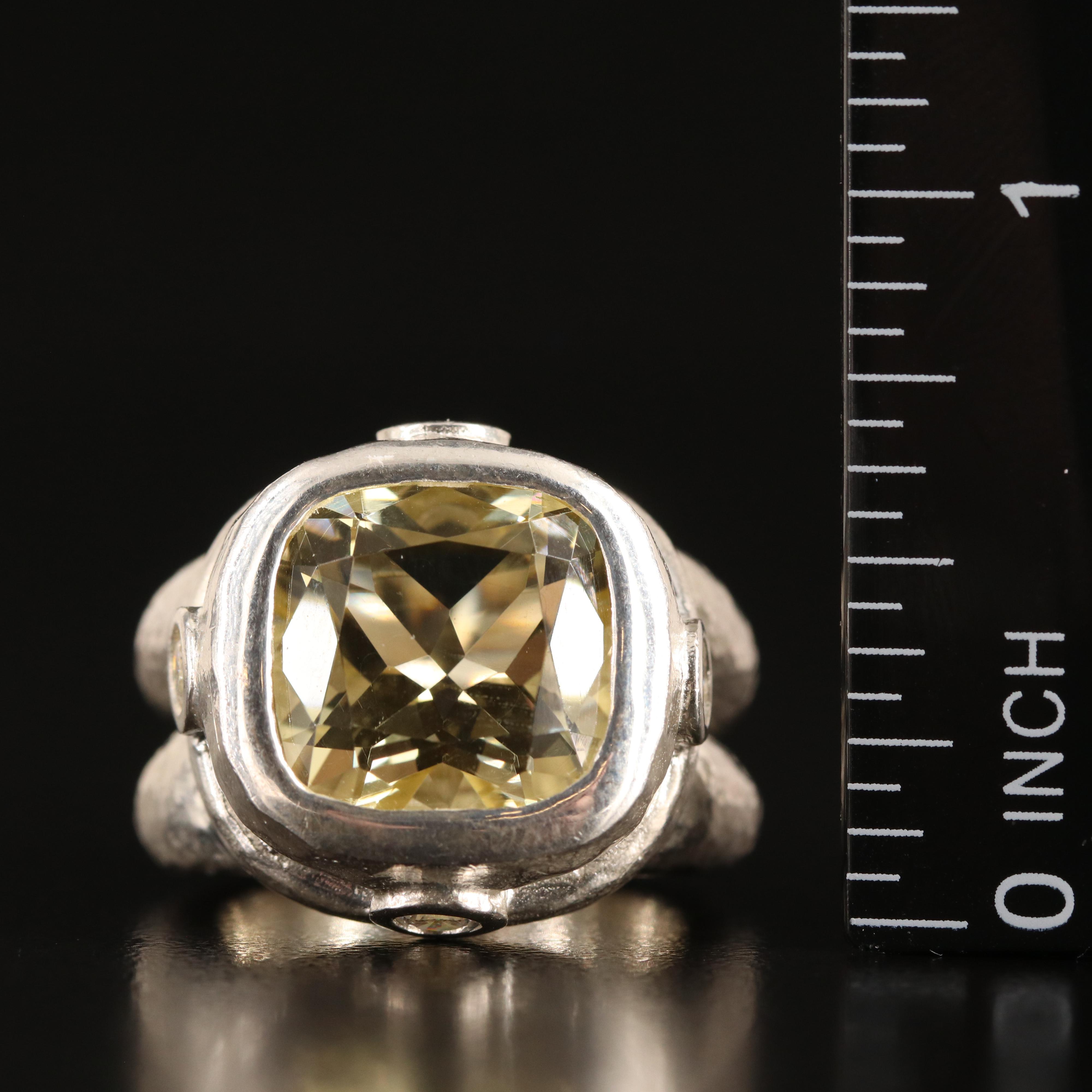 SeidenGang Sterling Citrine and Cubic Zirconia Ring