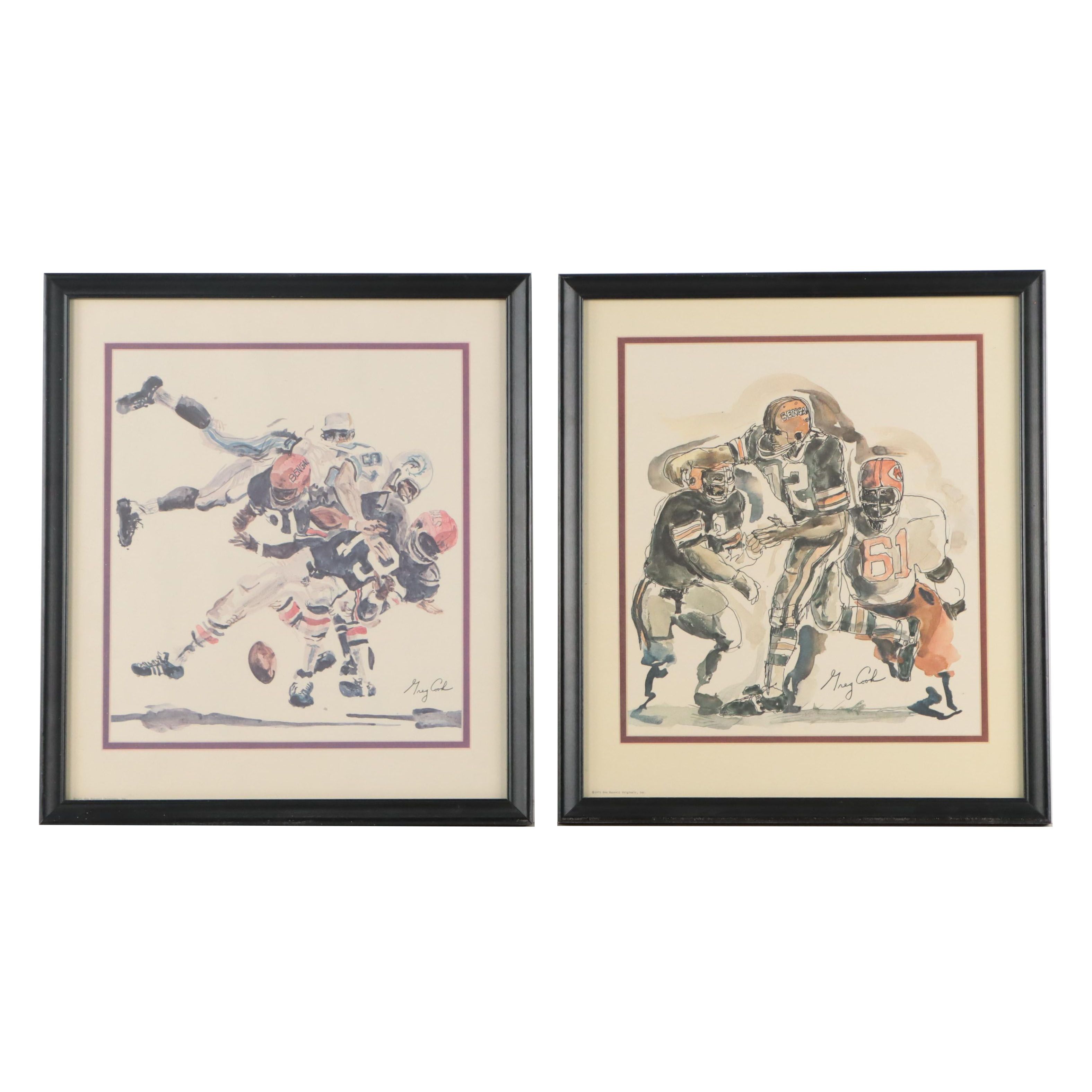 Bengals Football Offset Lithographs After Greg Cook