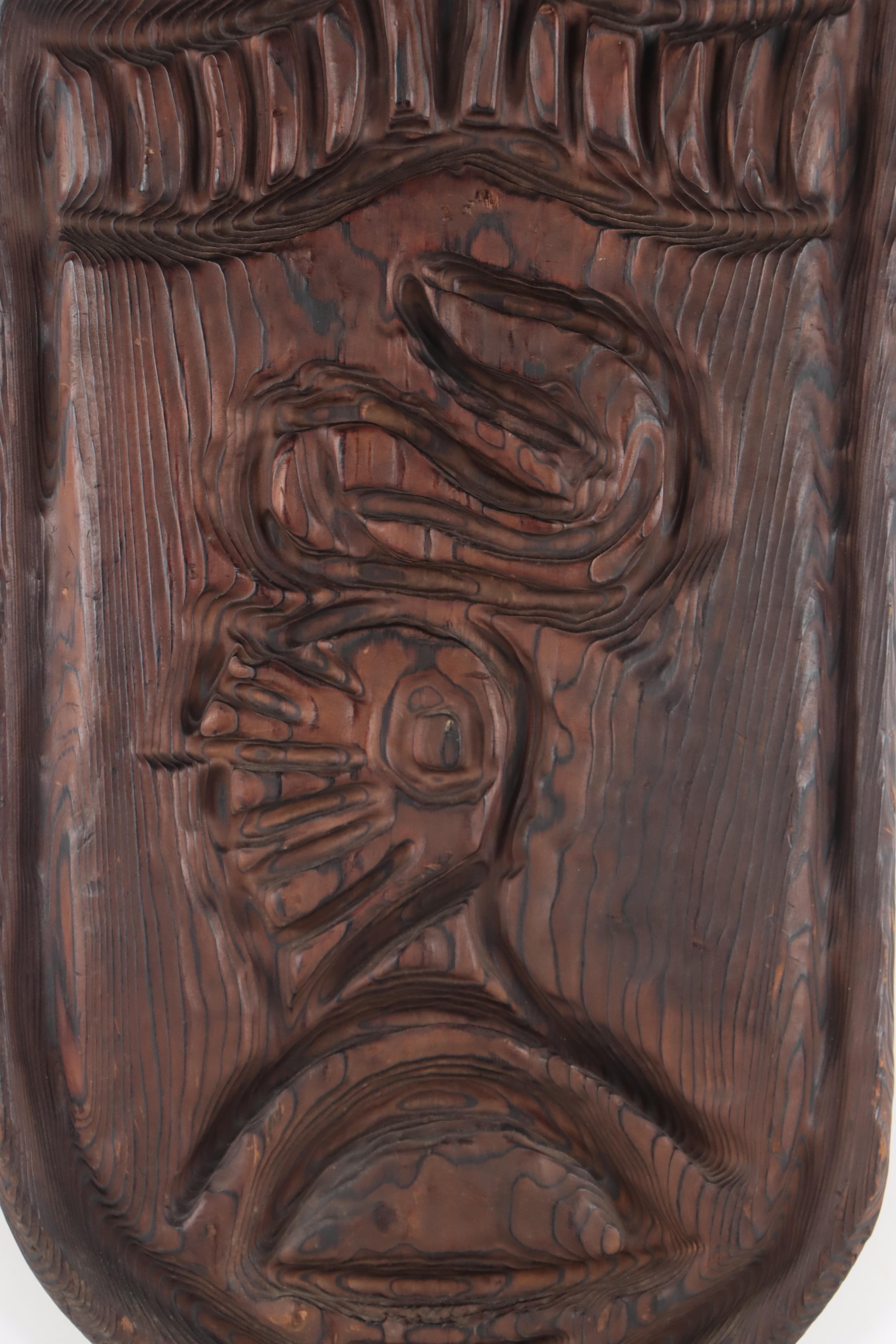 Witco Carved Wood Shield Wall Hanging, Circa 1965