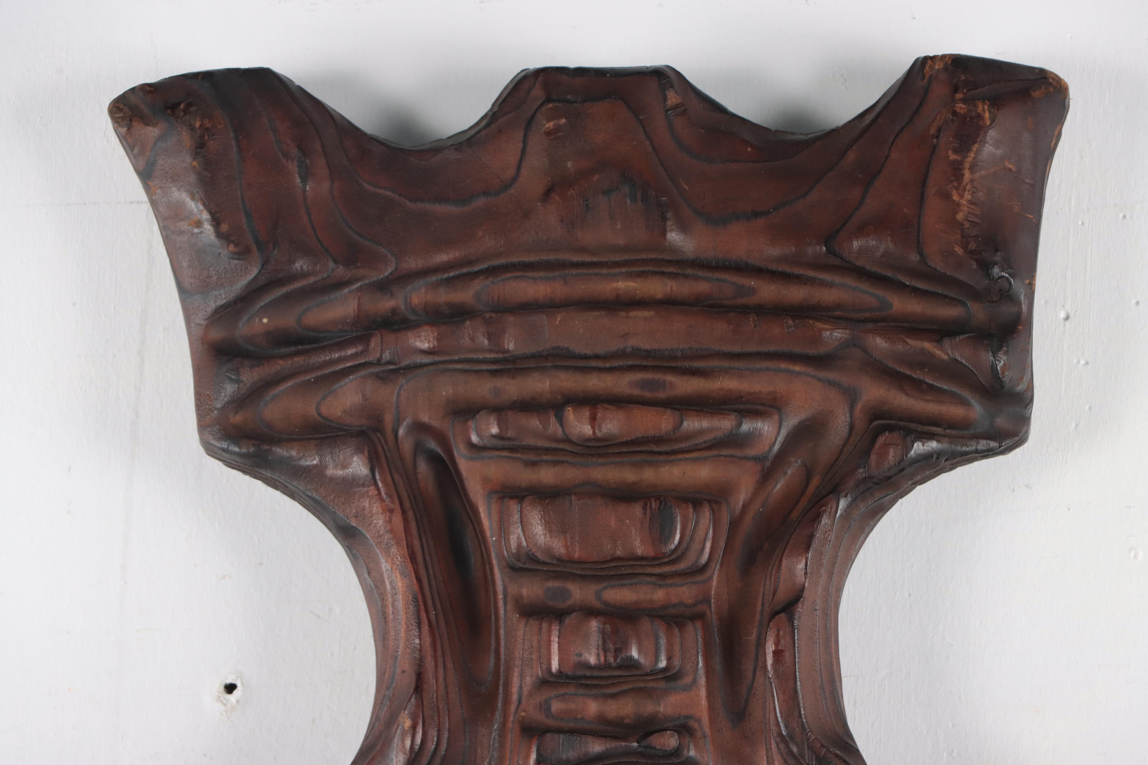 Witco Carved Wood Shield Wall Hanging, Circa 1965