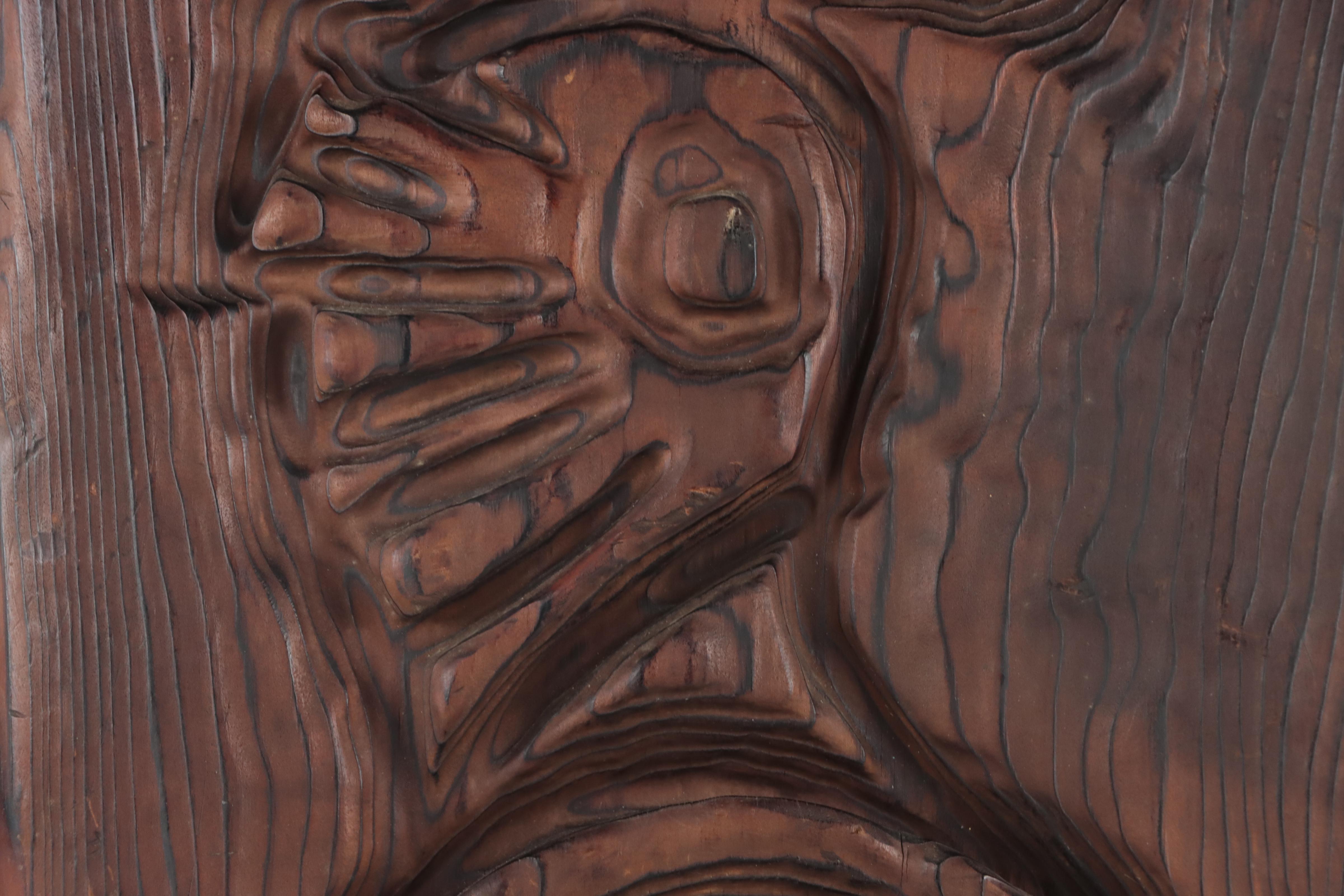 Witco Carved Wood Shield Wall Hanging, Circa 1965