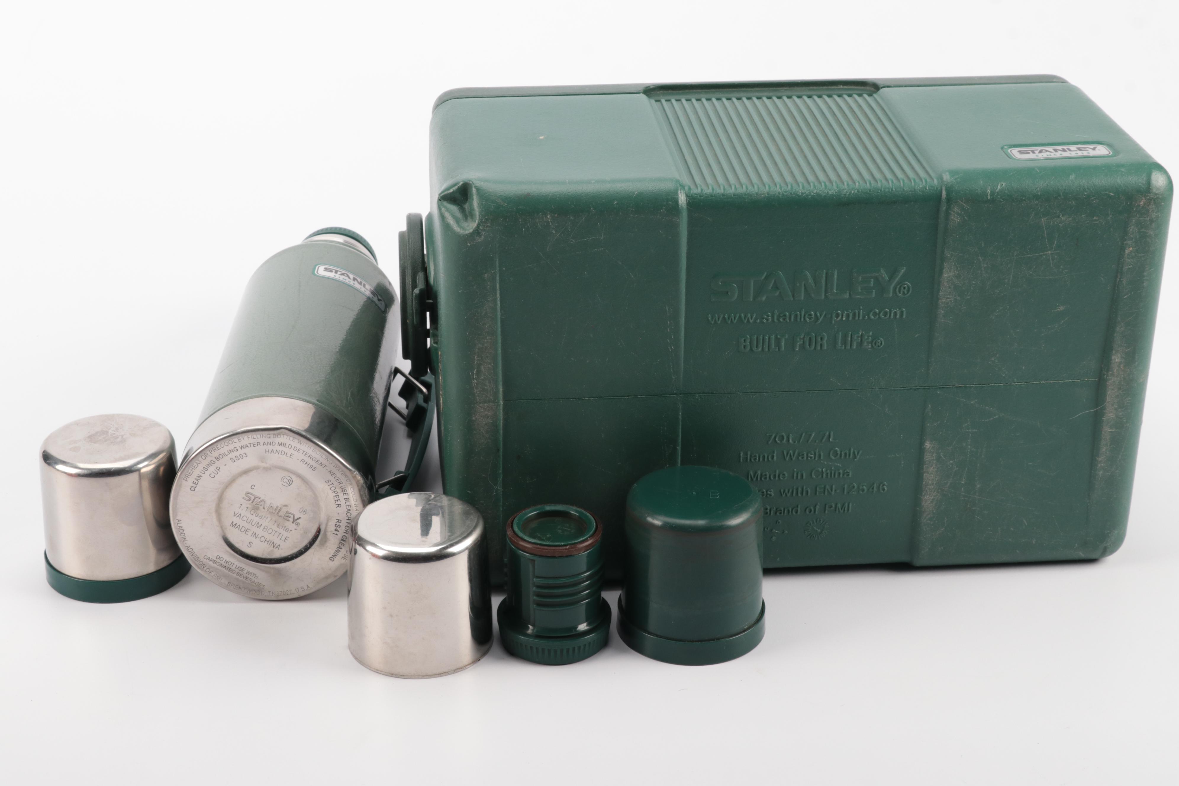 Stanley Lunch Box Cooler with Vacuum Bottle and Hamilton "Scotch Jug" Thermos