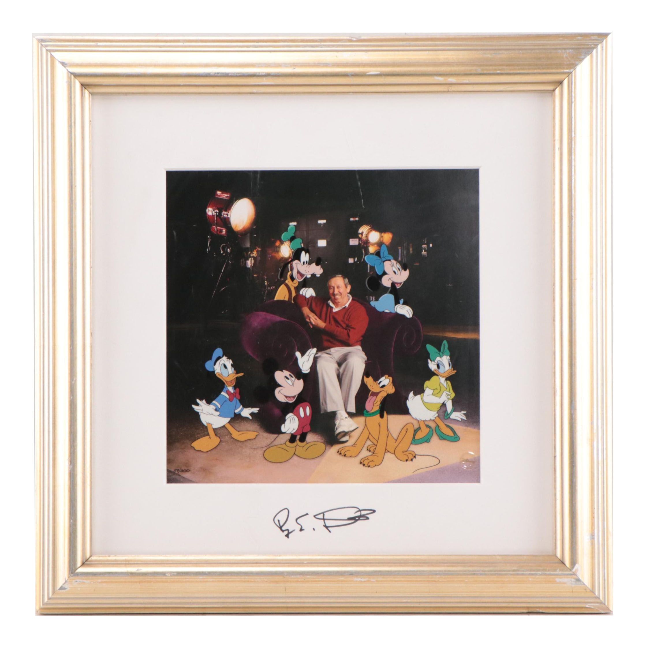Roy Disney Signed Disney Sericel "Roy Disney and Friends," 2000