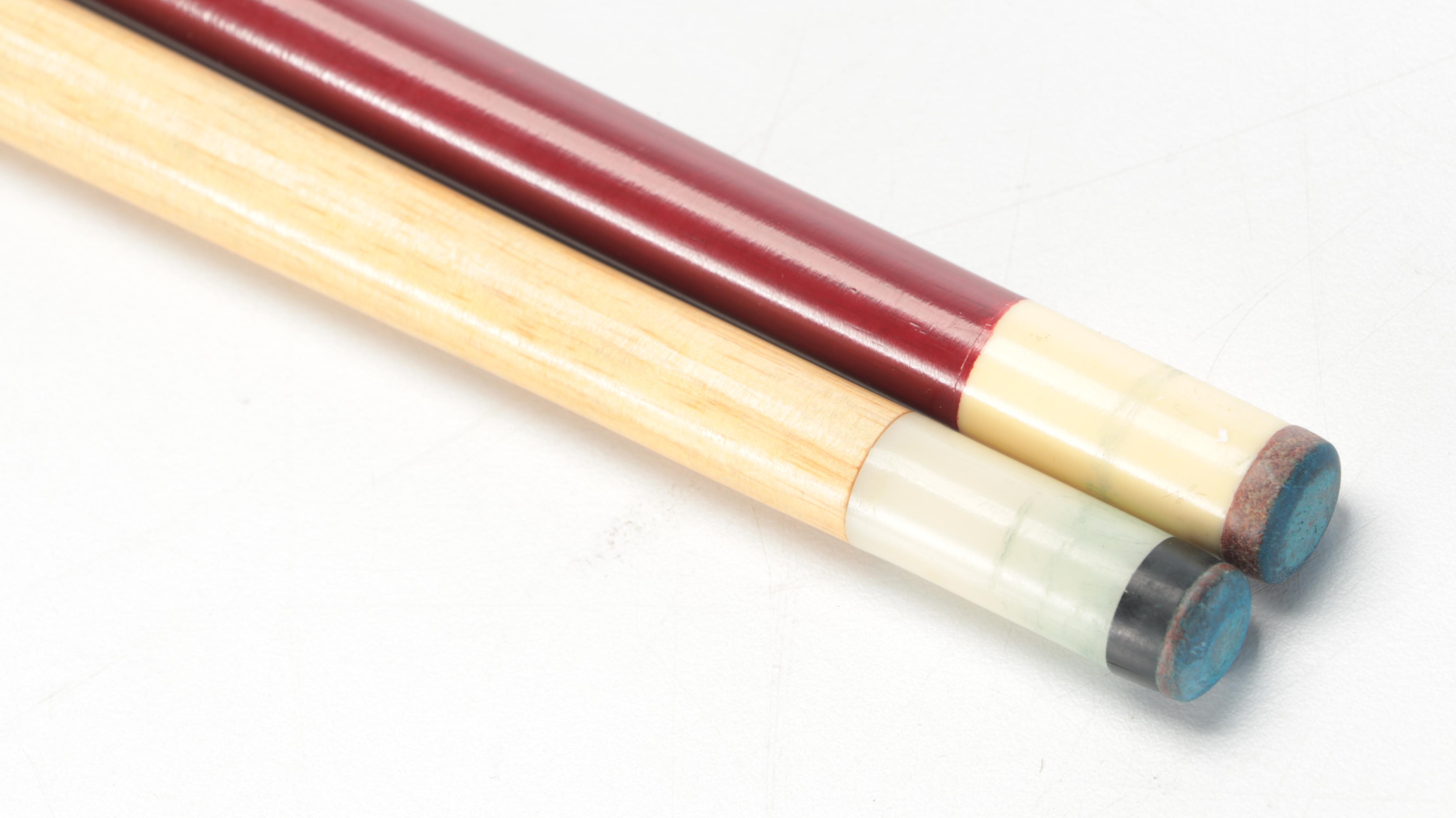 Anheuser-Busch Budweiser and Sportcraft Pool Cues with Cases