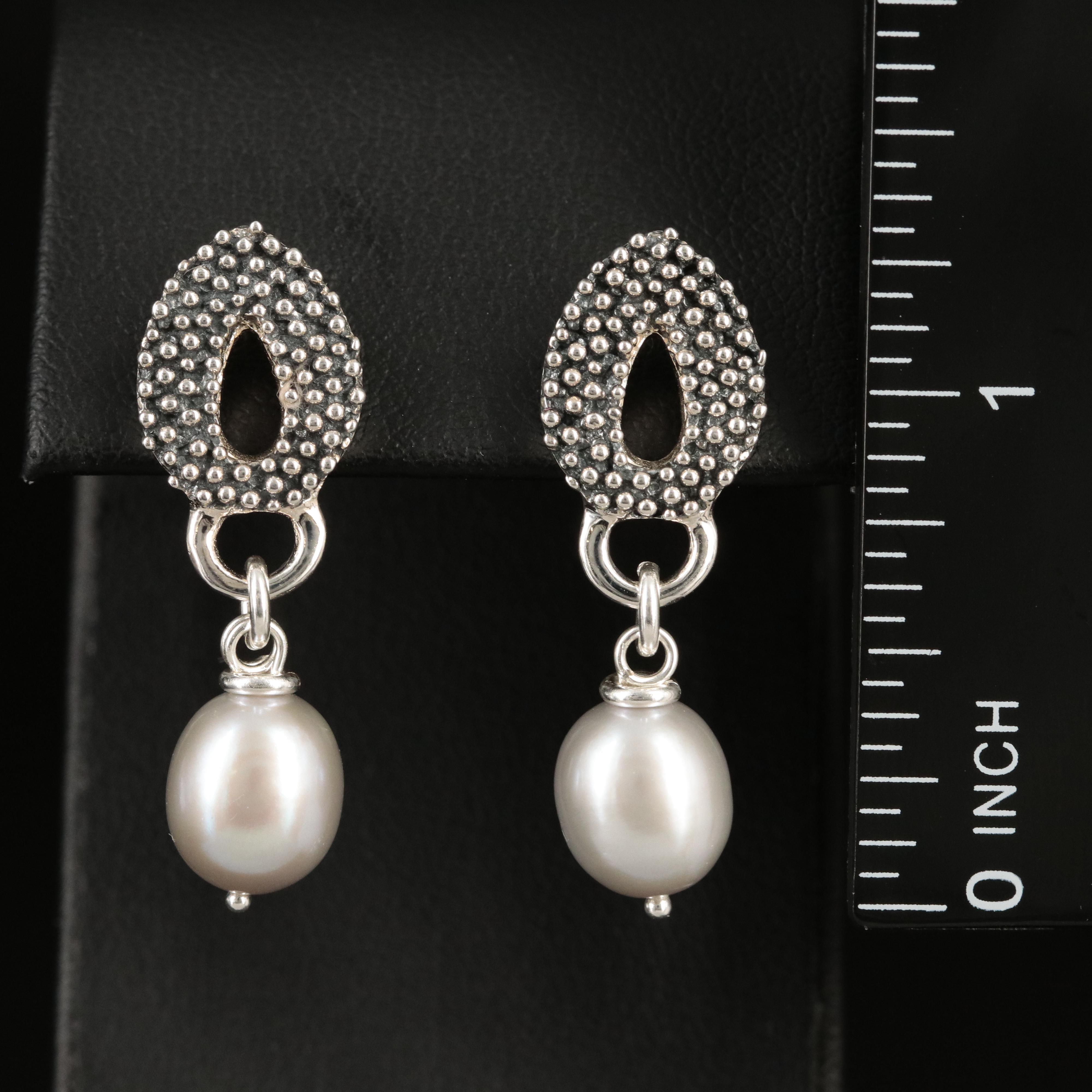Michael Dawkins Sterling Pearl Earrings with 14K Accents