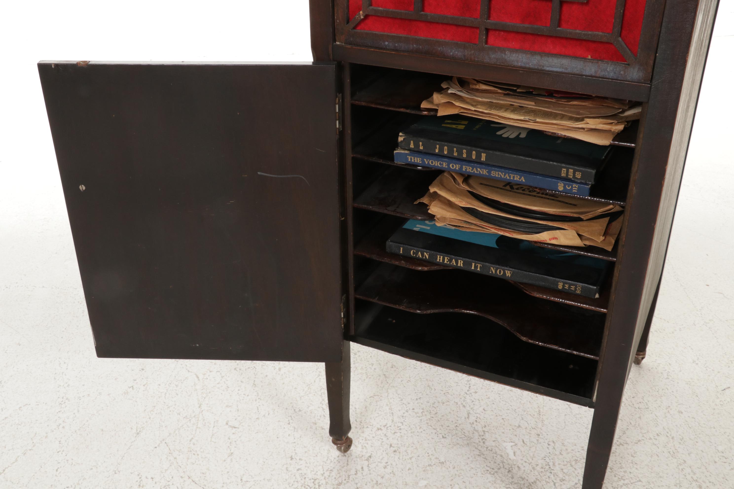 Brunswick Model 7 Floor Cabinet Phonograph with 78 RPM Records