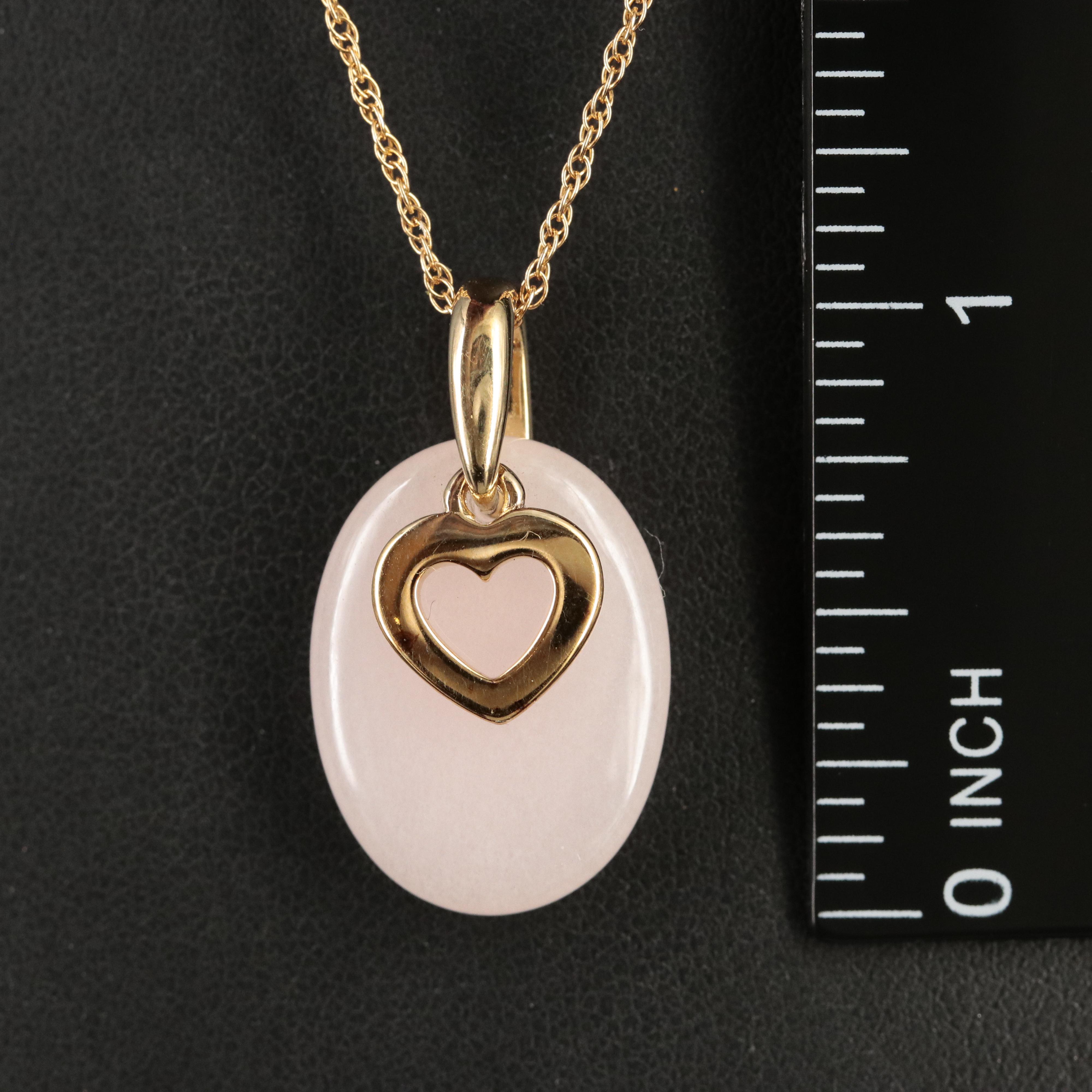 Sterling Quartzite Heart Pendant Necklace