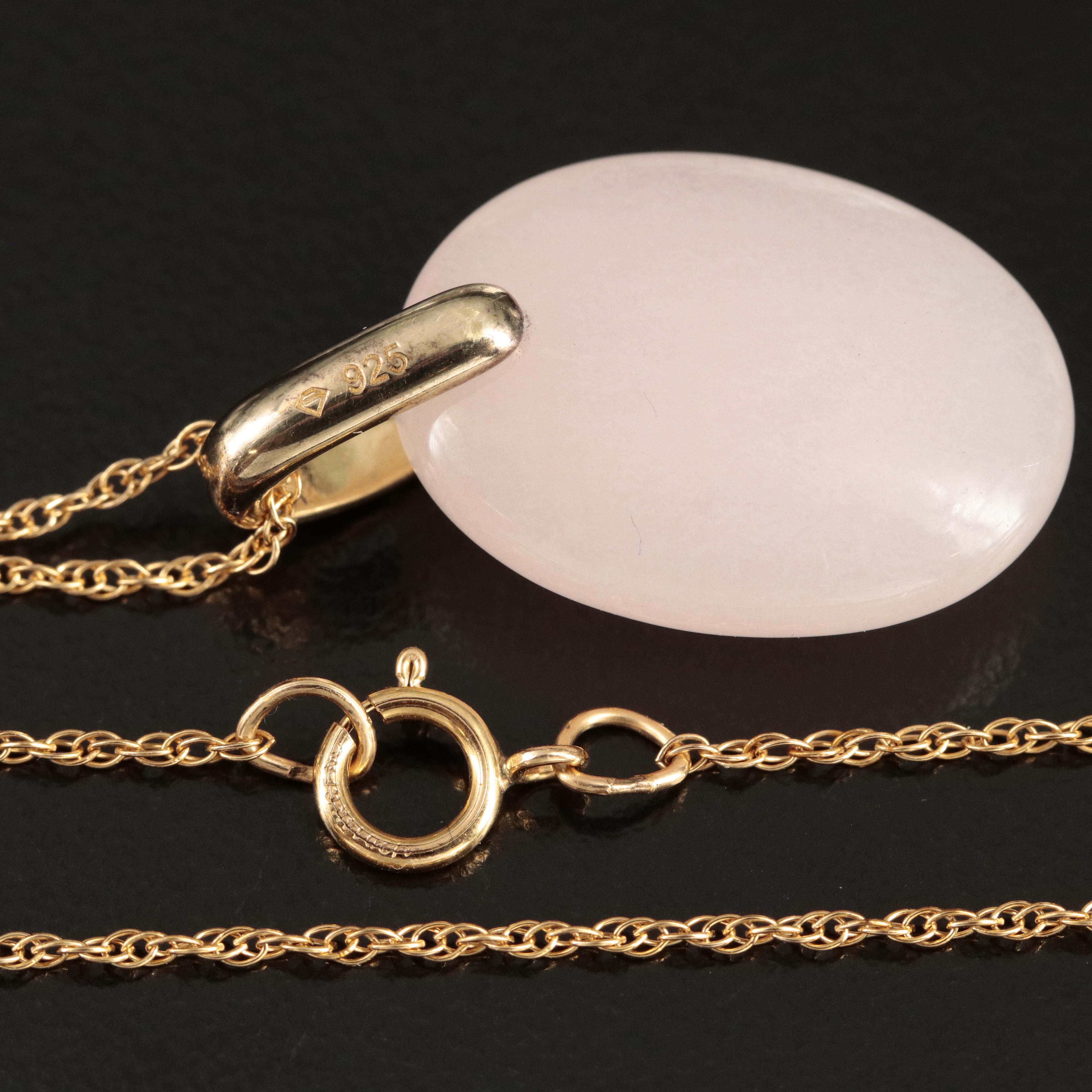 Sterling Quartzite Heart Pendant Necklace